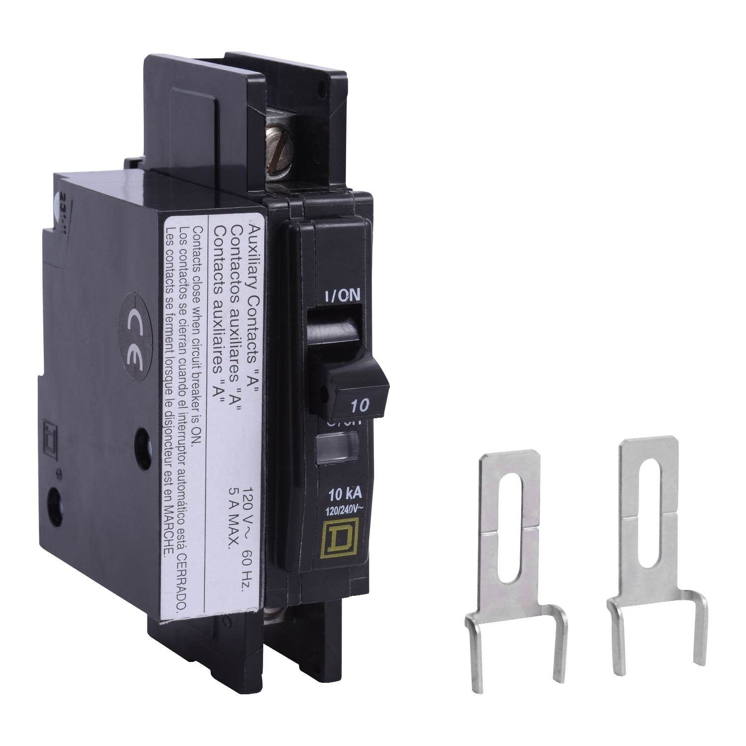 QOU1151200 Type QOU Miniature Circuit Breaker, 120/240 V AC, 15 A, 10 kA at 120/240 V AC, 5 kA at 48 VDC Interrupt, 1 Poles, Thermal Magnetic Trip