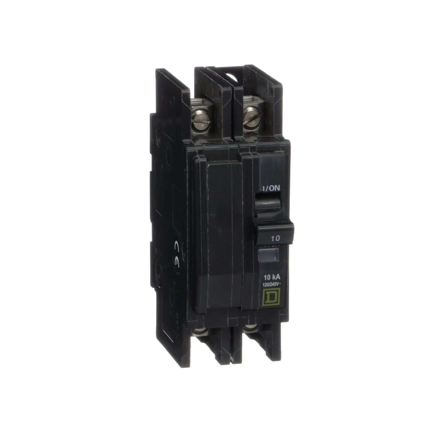 QOU210 Type QOU Standard Unit Mount Miniature Circuit Breaker, 120/240 V AC, 10 A, 10 kA Interrupt, 2 Poles, Thermal Magnetic Trip