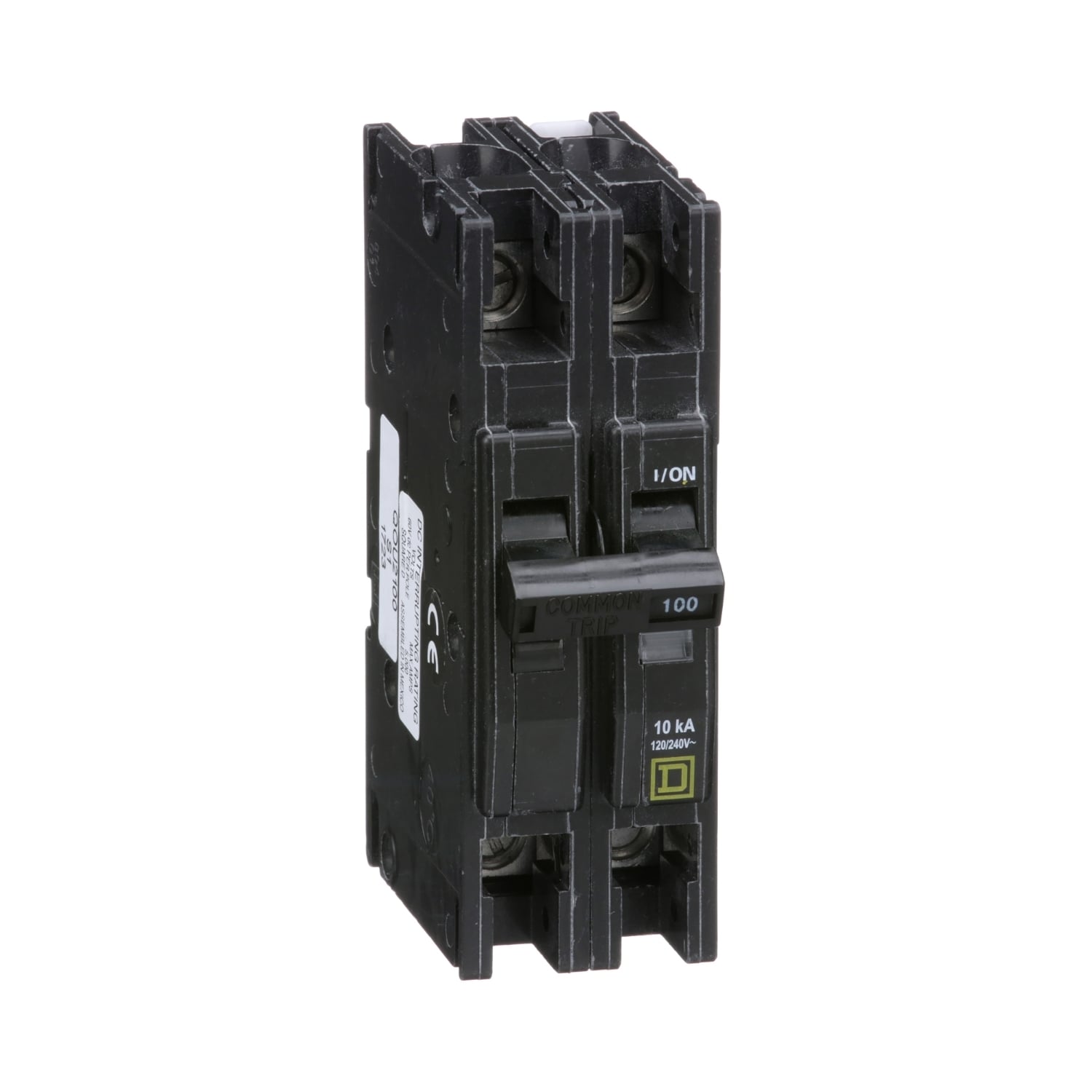 QOU2100 Type QOU Standard Miniature Circuit Breaker, 120/240 V AC, 100 A, 10 kA Interrupt, 2 Poles, Thermal Magnetic Trip