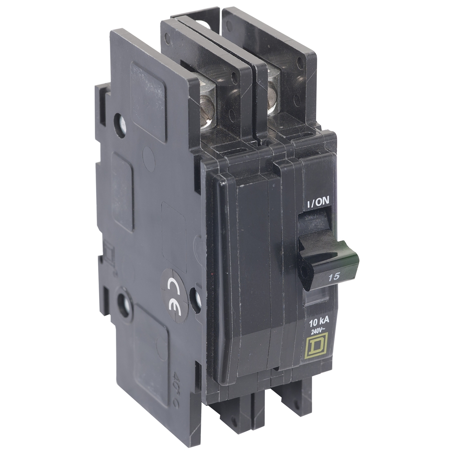 Mini circuit breaker, QOU, 10A, 2 pole, 120/240 VAC, 10kA, bulk pack