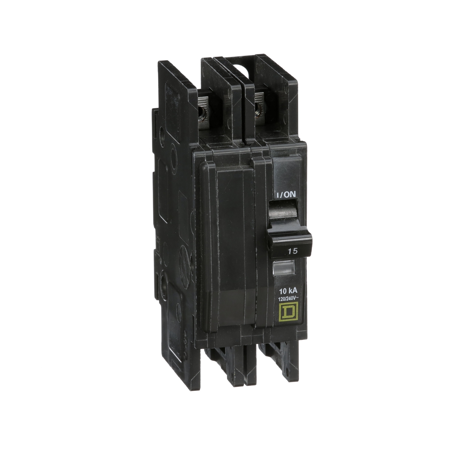 QOU2155283 Type QOU Standard Miniature Circuit Breaker, 120/240 V AC, 15 A, 10 kA at 120/240 V AC, 5 kA at 48 VDC Interrupt, 2 Poles, Thermal Magnetic Trip