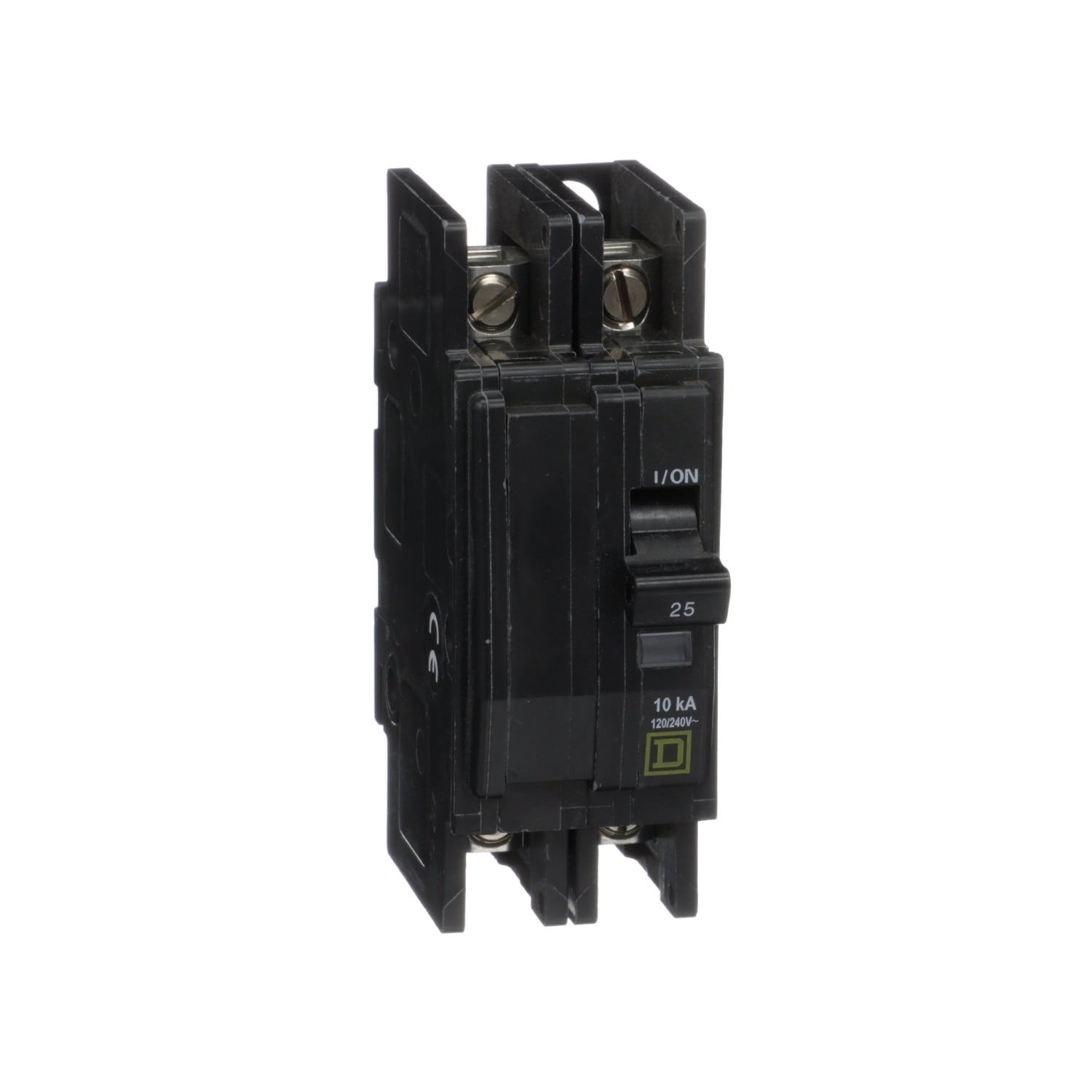 QOU225B Type QOU Standard Miniature Circuit Breaker, 120/240 V AC, 20 A, 10 kA at 120/240 V AC, 5 kA at 48 VDC Interrupt, 2 Poles, Thermal Magnetic Trip