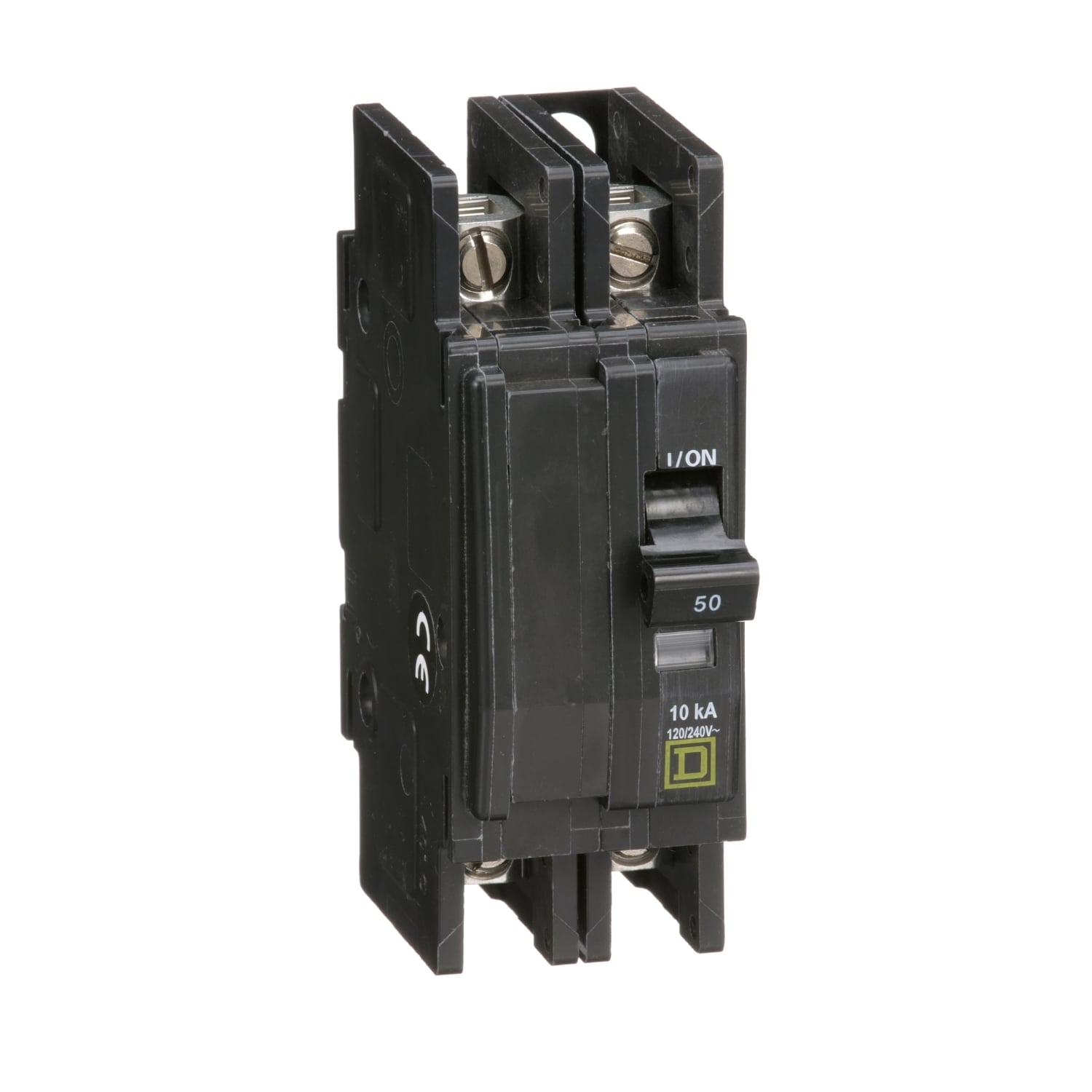 QOU250B Type QOU Standard Miniature Circuit Breaker, 120/240 V AC, 50 A, 10 kA at 120/240 V AC, 5 kA at 48 VDC Interrupt, 2 Poles, Thermal Magnetic Trip