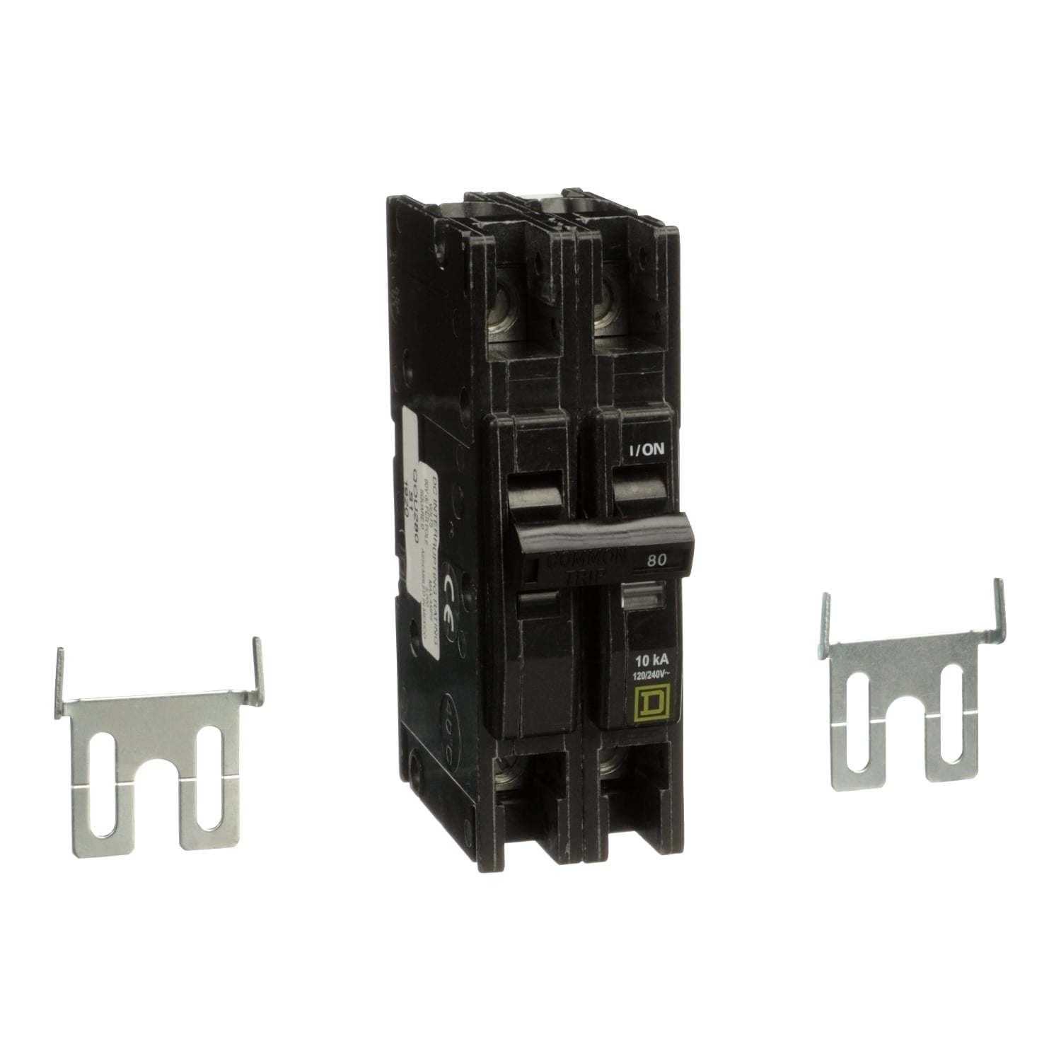 QOU280 Type QOU Standard Miniature Circuit Breaker, 120/240 V AC, 80 A, 10 kA Interrupt, 2 Poles, Thermal Magnetic Trip