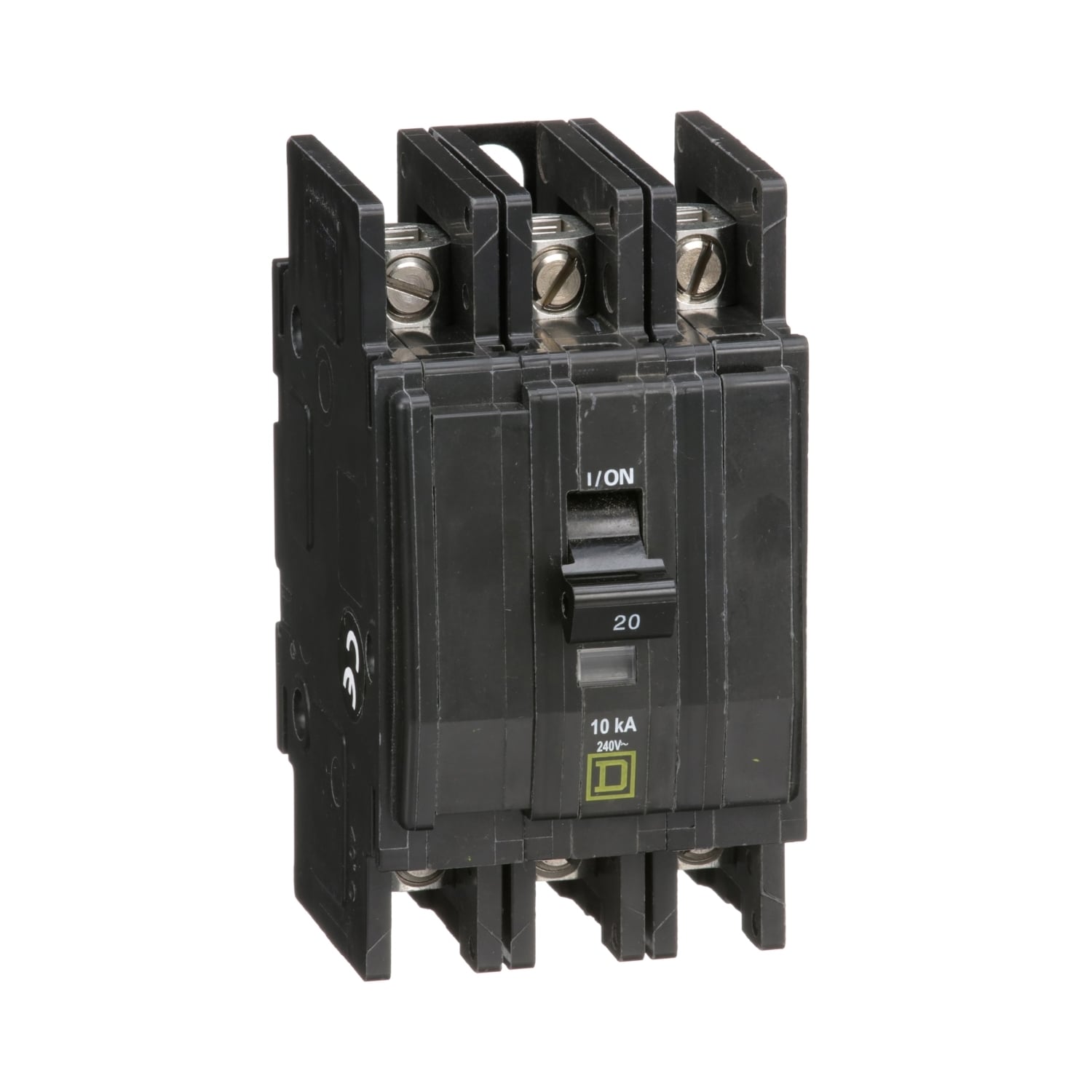 QOU320B Type QOU Standard Miniature Circuit Breaker, 240 V AC, 20 A, 10 kA at 240 V AC, 5 kA at 48 VDC Interrupt, 3 Poles, Thermal Magnetic Trip