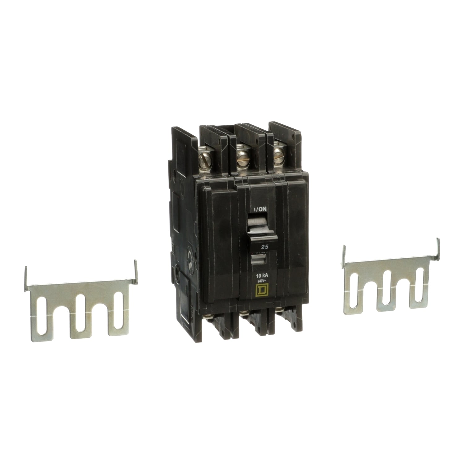 QOU325 QOU Type QOU Standard Miniature Circuit Breaker, 240 V AC, 25 A, 10 kA Interrupt, 3 Poles, Thermal Magnetic Trip