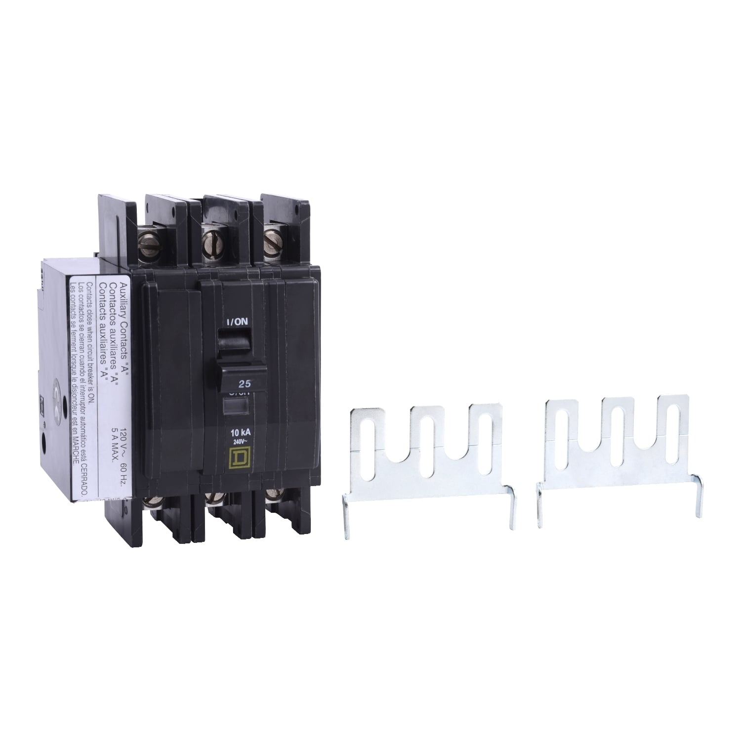 QOU3301200 Type QOU Miniature Circuit Breaker, 240 V AC, 30 A, 10 kA at 240 V AC, 5 kA at 48 VDC Interrupt, 3 Poles, Thermal Magnetic Trip