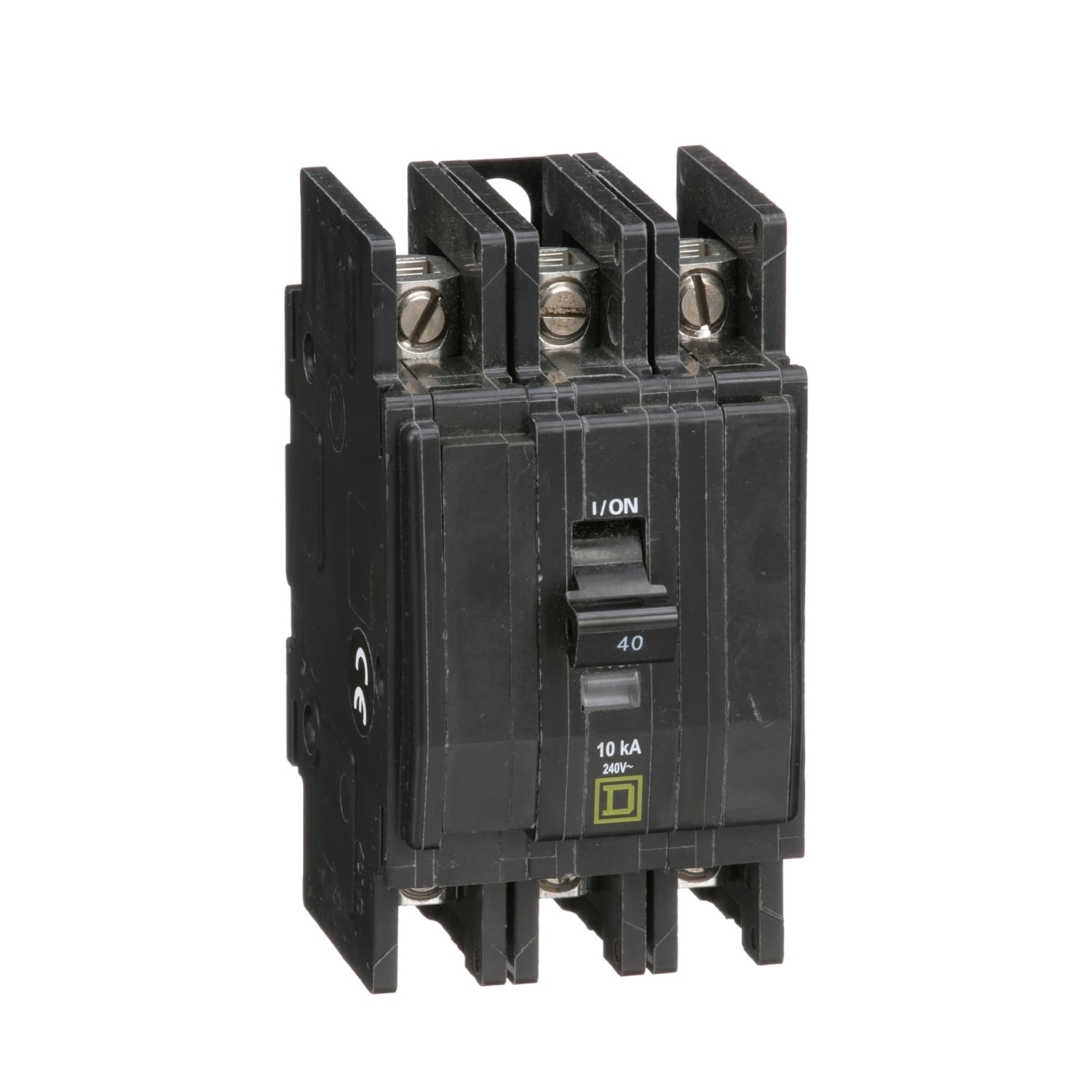 QOU340 Type QOU Standard Unit Mount Miniature Circuit Breaker, 240 V AC, 40 A, 10 kA Interrupt, 3 Poles, Thermal Magnetic Trip