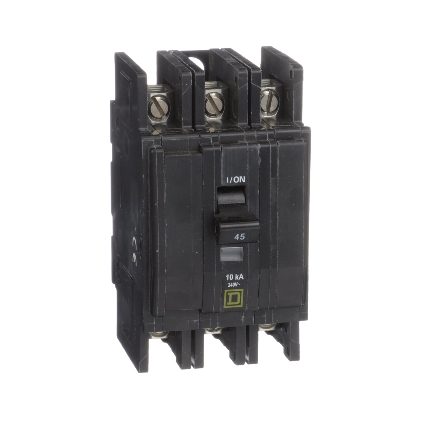 QOU345 Type QOU Standard Miniature Circuit Breaker, 240 V AC, 45 A, 10 kA Interrupt, 3 Poles, Thermal Magnetic Trip