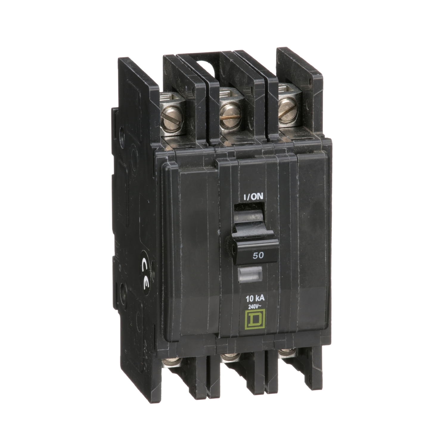 QOU350B Type QOU Standard Miniature Circuit Breaker, 240 V AC, 50 A, 10 kA at 240 V AC, 5 kA at 48 VDC Interrupt, 3 Poles, Thermal Magnetic Trip