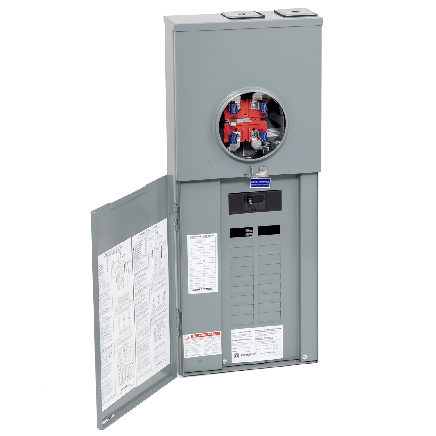 RC2040M200CH All-in-one, Homeline, CSED, Ringless Socket, 200 Amp, Surface Mount, 20 Spaces, 40 Circuits, 22 kA SCCR, Horn Bypass