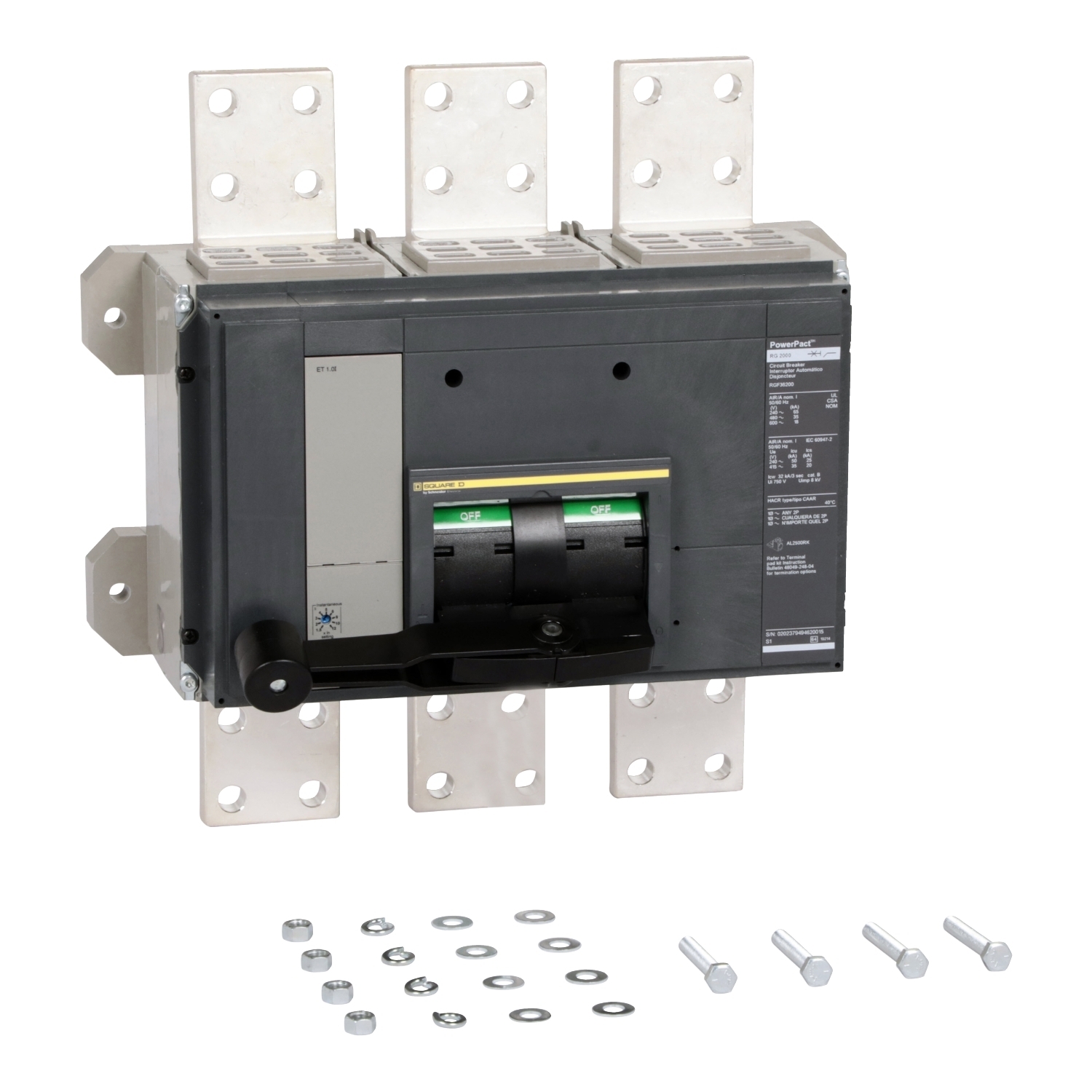 RGF36200 Molded Case Circuit Breaker, 2000 Amp, 3 Pole, 600V