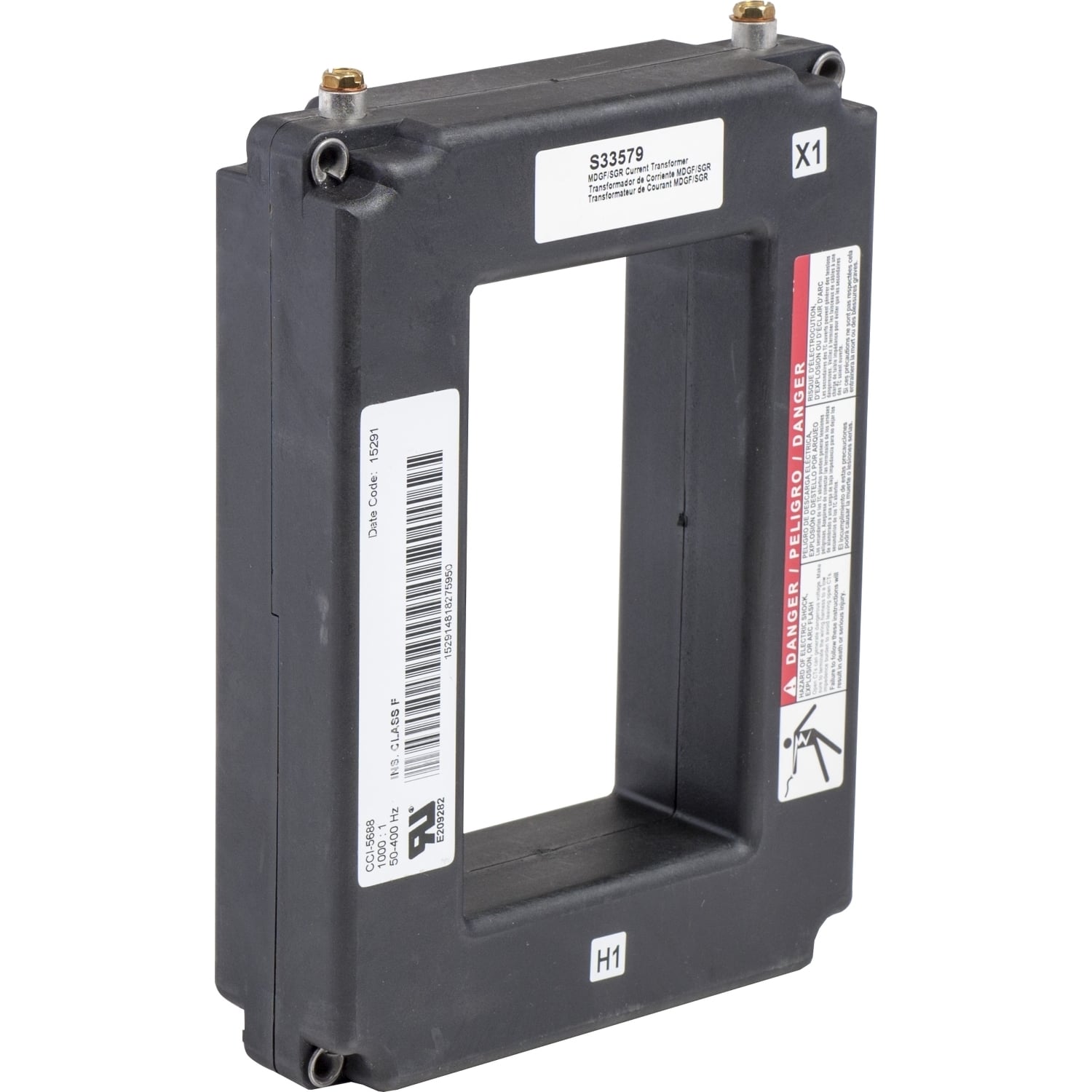 S33579 Neutral Sensor, For Use With Masterpact NW, P1200AWK, PowerPact P/R Frame and NS630B/NS3200 Molded Case Circuit Breaker, 300 to 800 A
