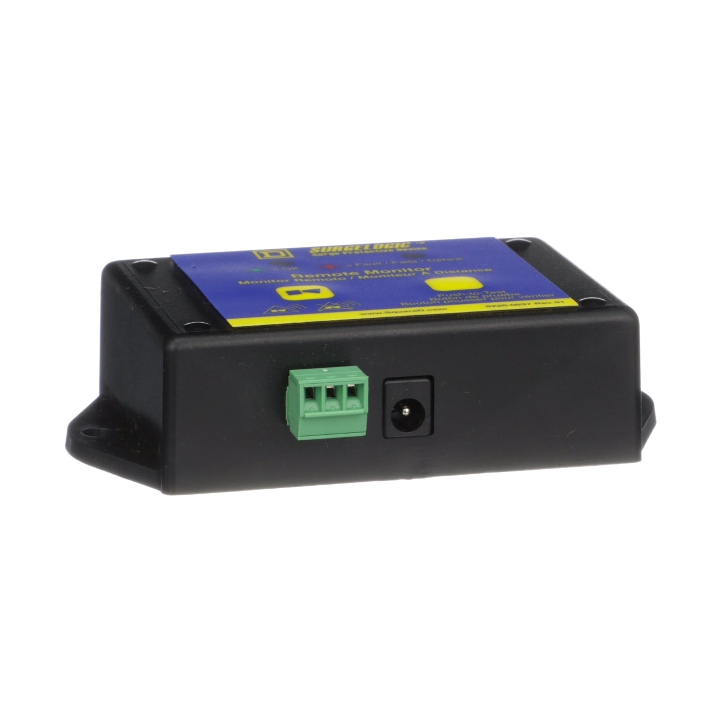 TVS12RMU Surgelogic Remote Monitor, For Use With Externally Mount Surge Protective Device, 12 V DC, 50/60 Hz, 22 to 14 AWG, One to One Connection