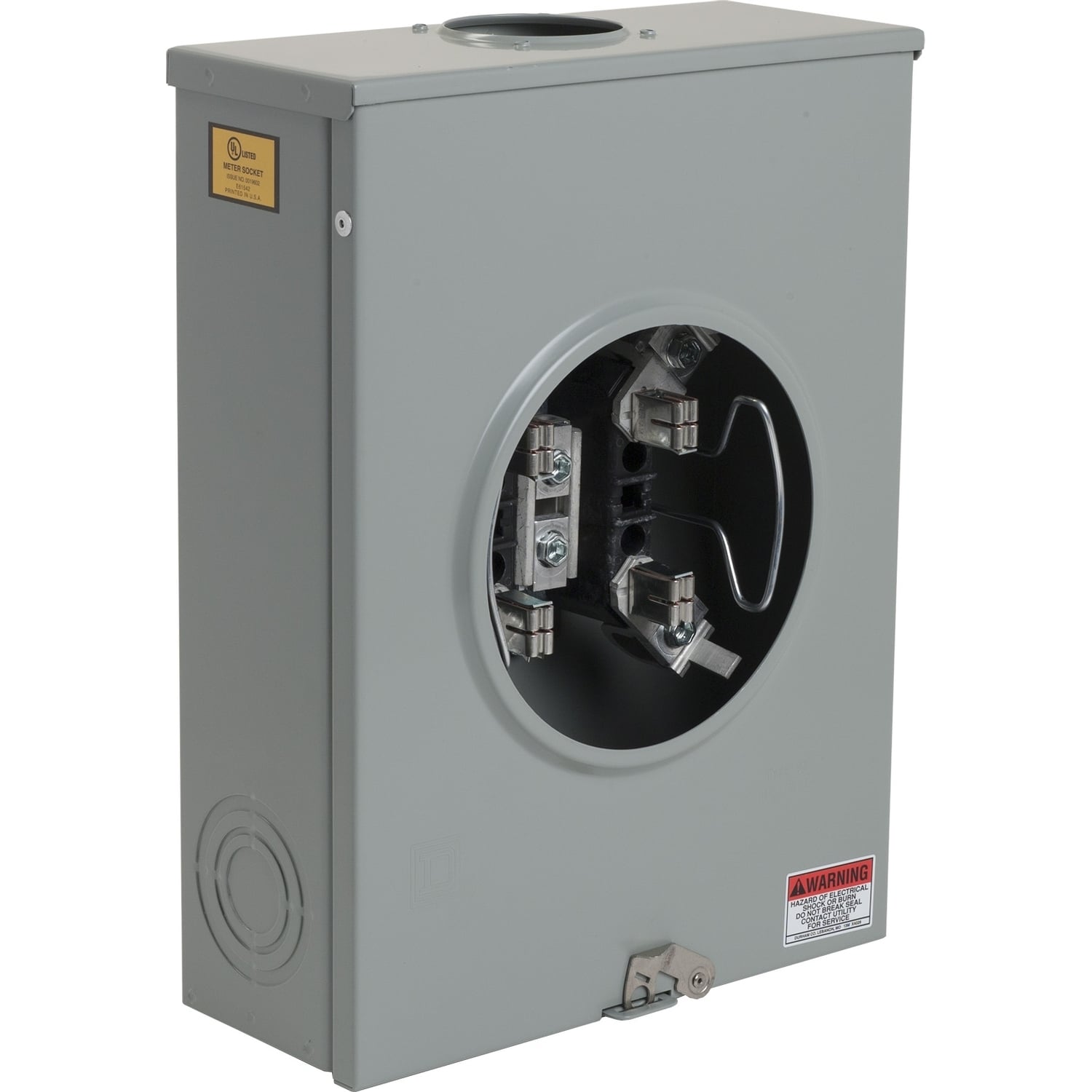 UHTRS213B Single Position Meter Socket, 200 Amp, 1 Phase, Ringless, Horn, 4 Jaw with no release, OH, UG, 600V, 3 Wire