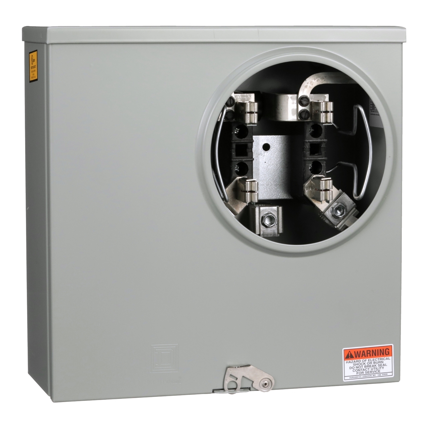UHTRS223A Single Position Meter Socket, 200 Amp, 1 Phase, Ringless, Horn Bypass, 4 Jaw, UG, 600V