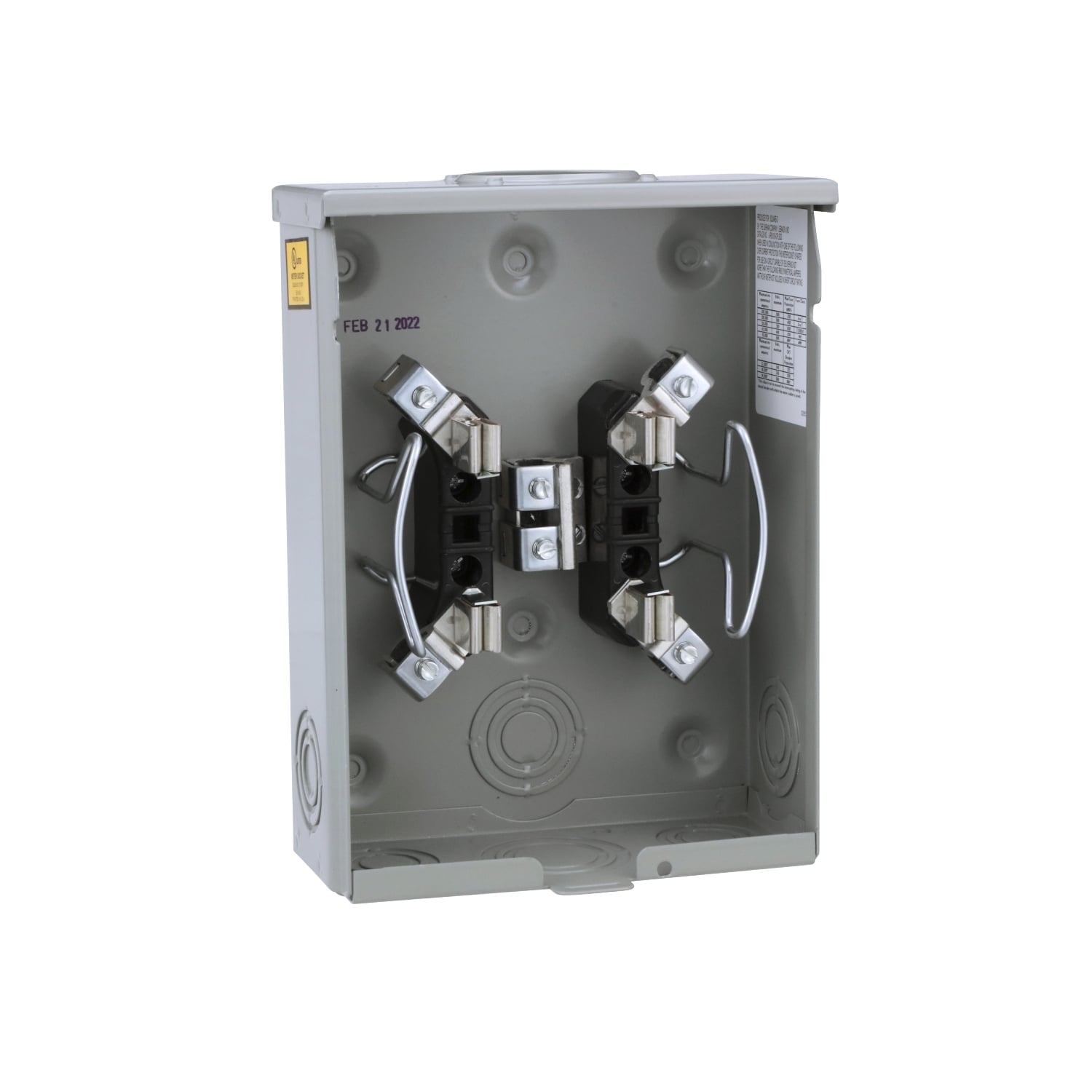 URS101BCPL Meter Socket, Ringless, 1 Phase, 3 Wire, 4 Jaw, Series A, No Bypass, with no release