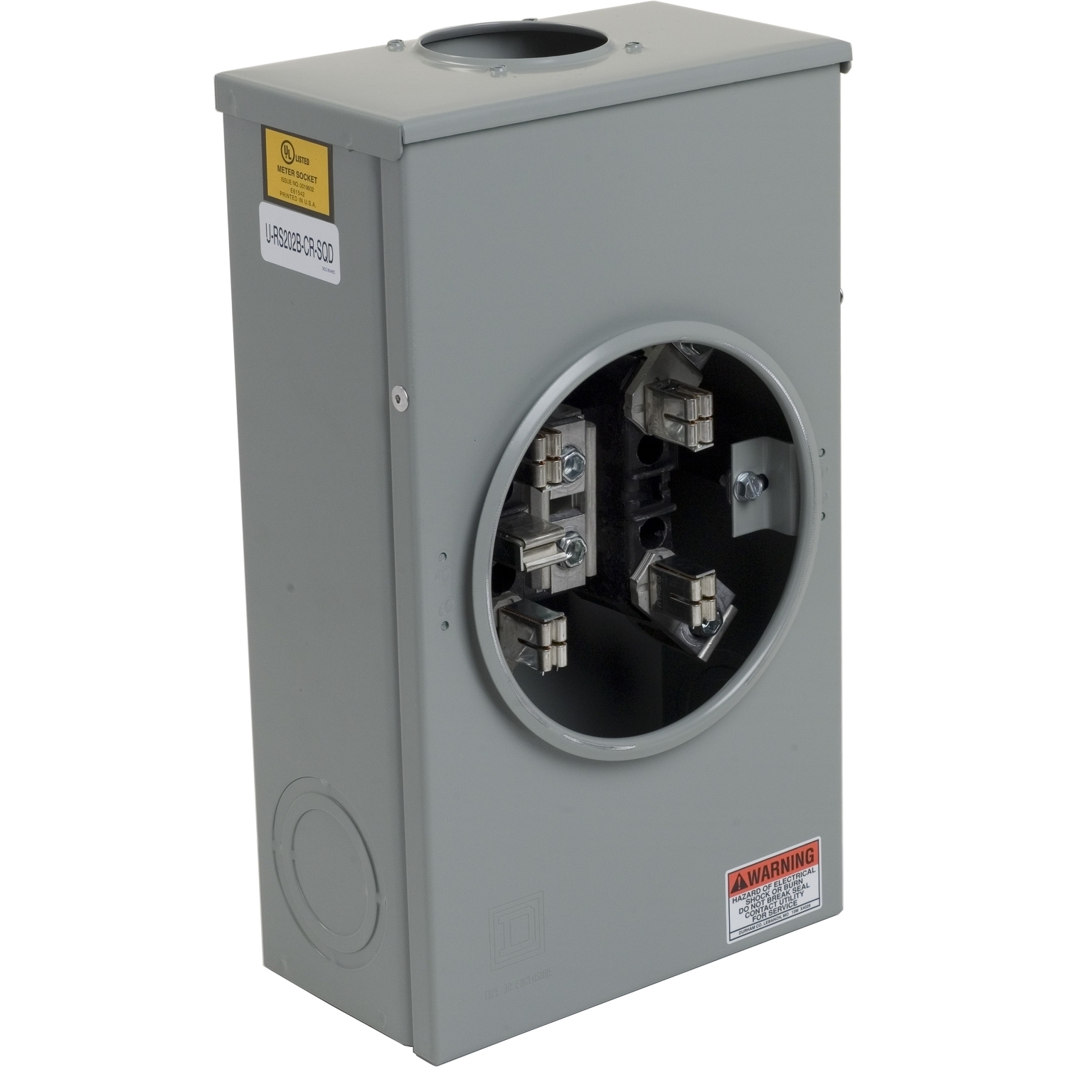 URS202BCR Meter Socket, Ringed, 1 Phase, 3 Wire, 5 Jaw without release, Series A, No Bypass