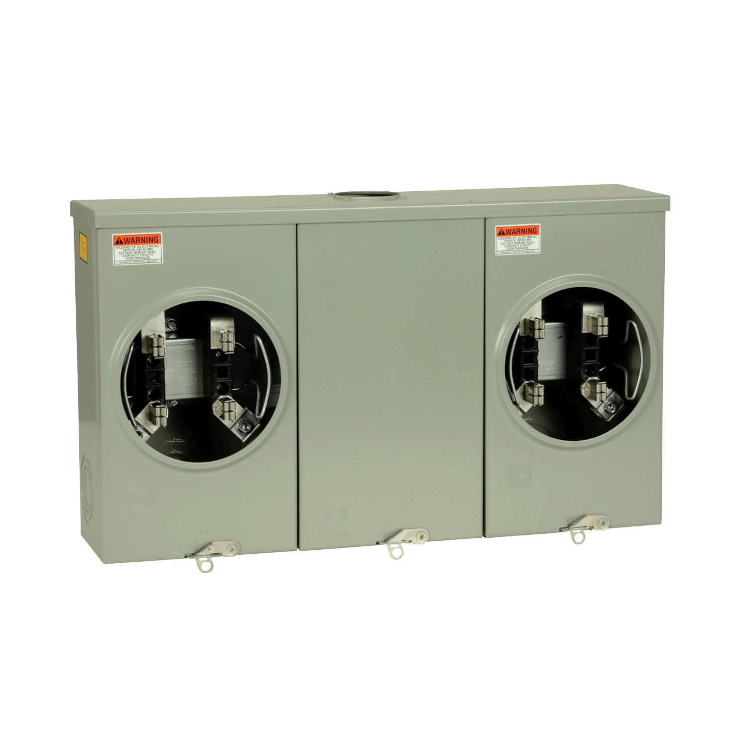 UT2R2122B Meter Socket, Horizontal Gang,ed Ringless Socket, 205 Amp, 2 Position, 4 Jaw, 600V, max, OH, UG, No Bypass