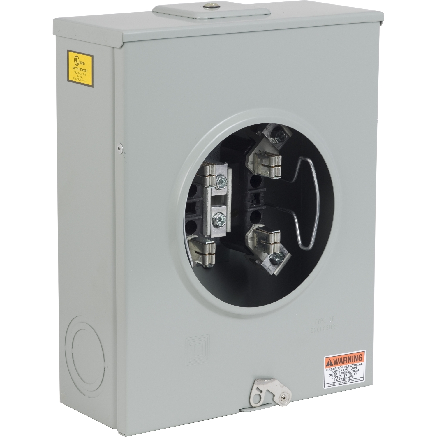 UTRS212C Meter Socket, Ringless, 1 Phase, 3 Wire, 4 Jaw without release, Series A, No Bypass