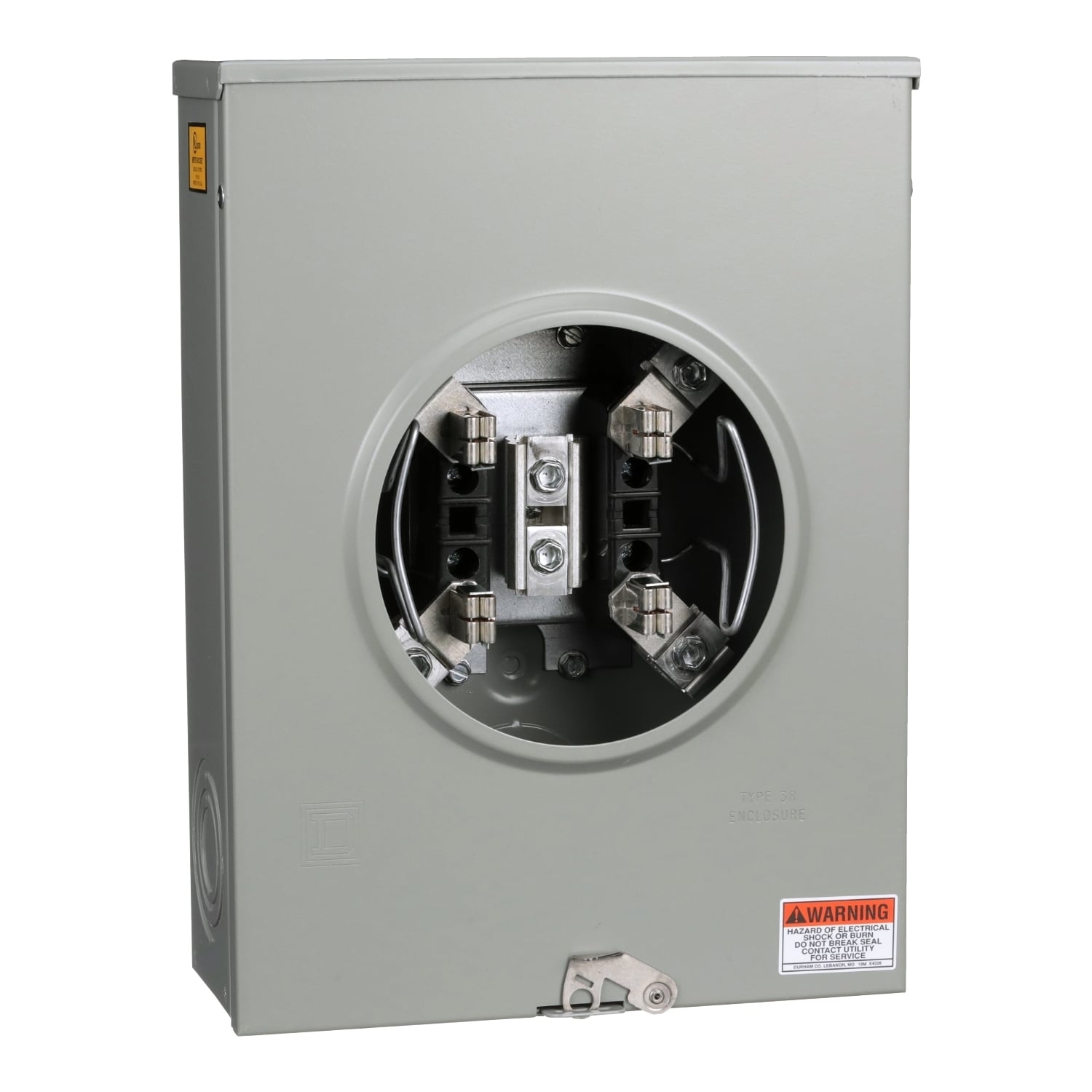 UTRS213A Single Position Meter Socket, 200 Amp, 1 Phase, Ringless, No Bypass, 4 Jaw with no release, UG, 600V, 3 Wire