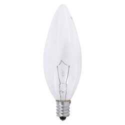 15B10C/BL/2PK-120V/13448 Decorative Incandescent Lamp, 15 W, E12 Incandescent Lamp, B10 Shape, 65 Lumens