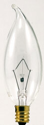 25B10C/BL/2PK-120V/13452 Decorative Lamp, 25 W, E12 Incandescent Lamp, B10 Shape, 175 Lumens