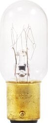 25T8DC-130V/18316 Incandescent Lamp, 25 W, BA15d Incandescent Lamp, T8 Shape, 215 Lumens