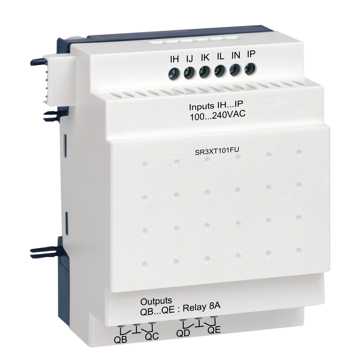 SR3XT101FU Zelio Smart Relay Logic 2 Discrete I/O Extension Module, 100 to 240 V AC, 0.6 mA, 6 Inputs, 4 Outputs