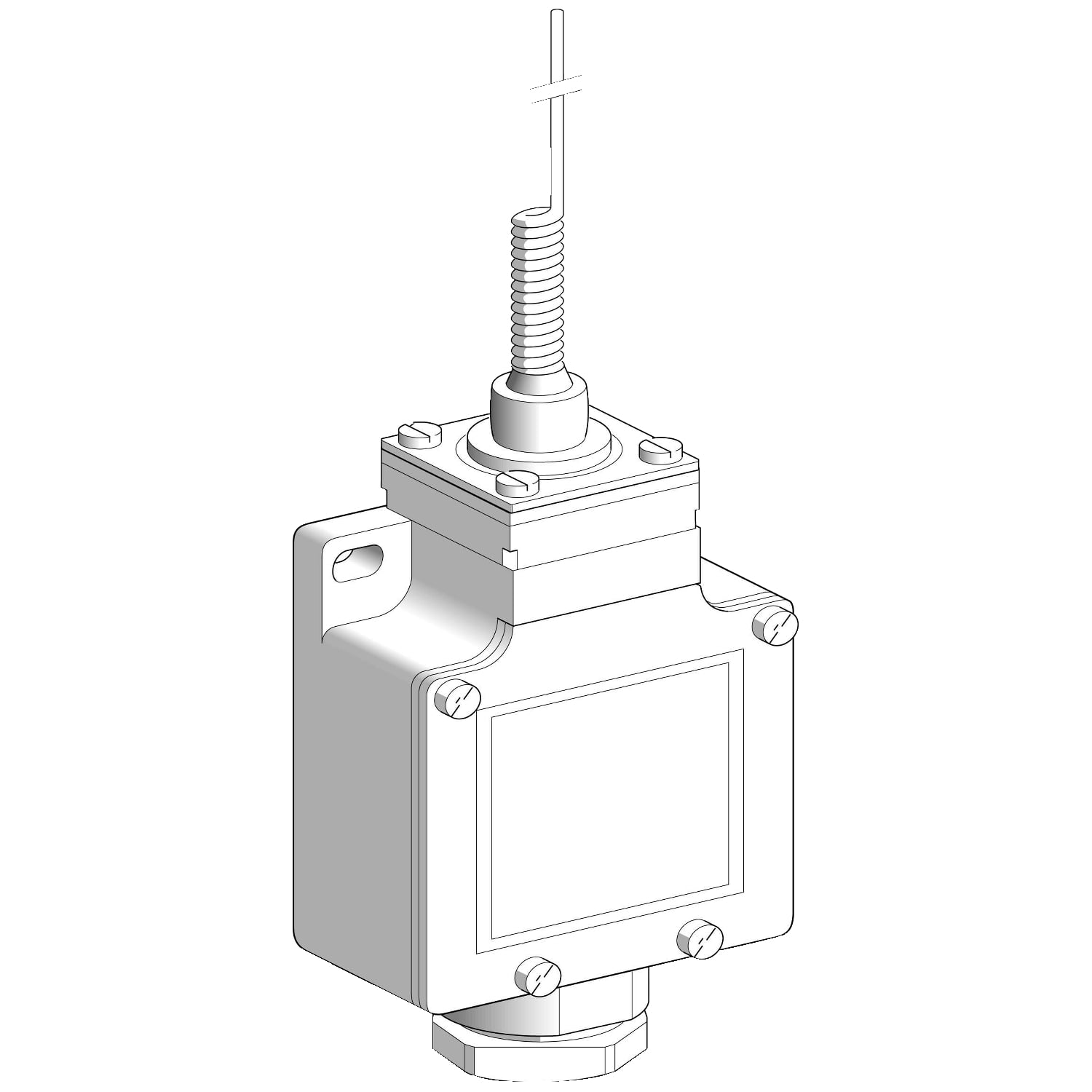 XCKL106H7 OsiSense XC Fixed Multi-Directional Head Standard Limit Switch, 240 VAC, 250 VDC, 10 A, Cat Whisker Spring Return Actuator, 1NO-1NC Contact, 2 Poles
