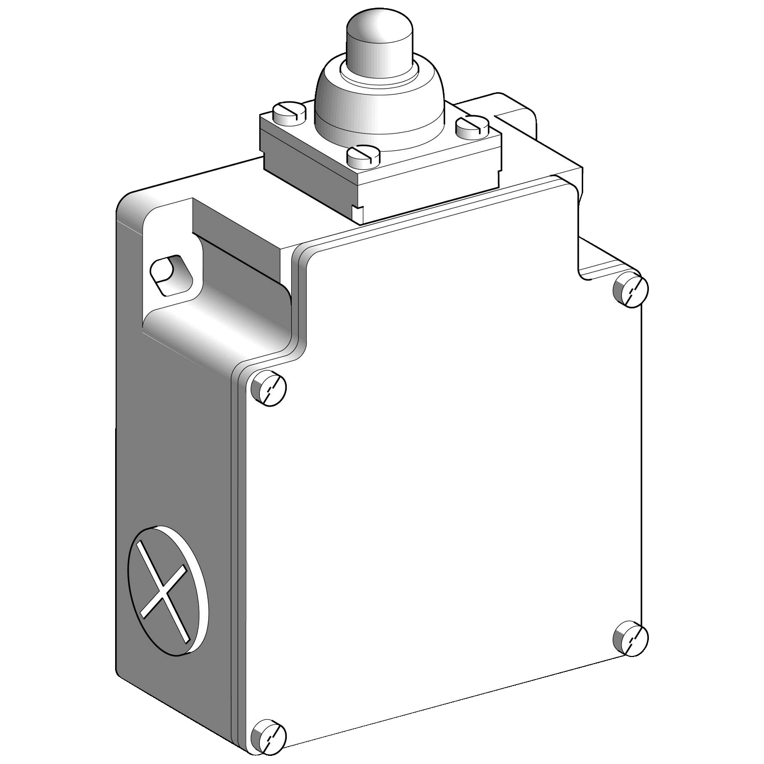 XCKML110 OsiSense XC Fixed Standard Plunger Actuated Limit Switch, 300 V AC, 10 A, Spring Return Plunger Actuator, 2NO-2NC Contact, 4 Poles