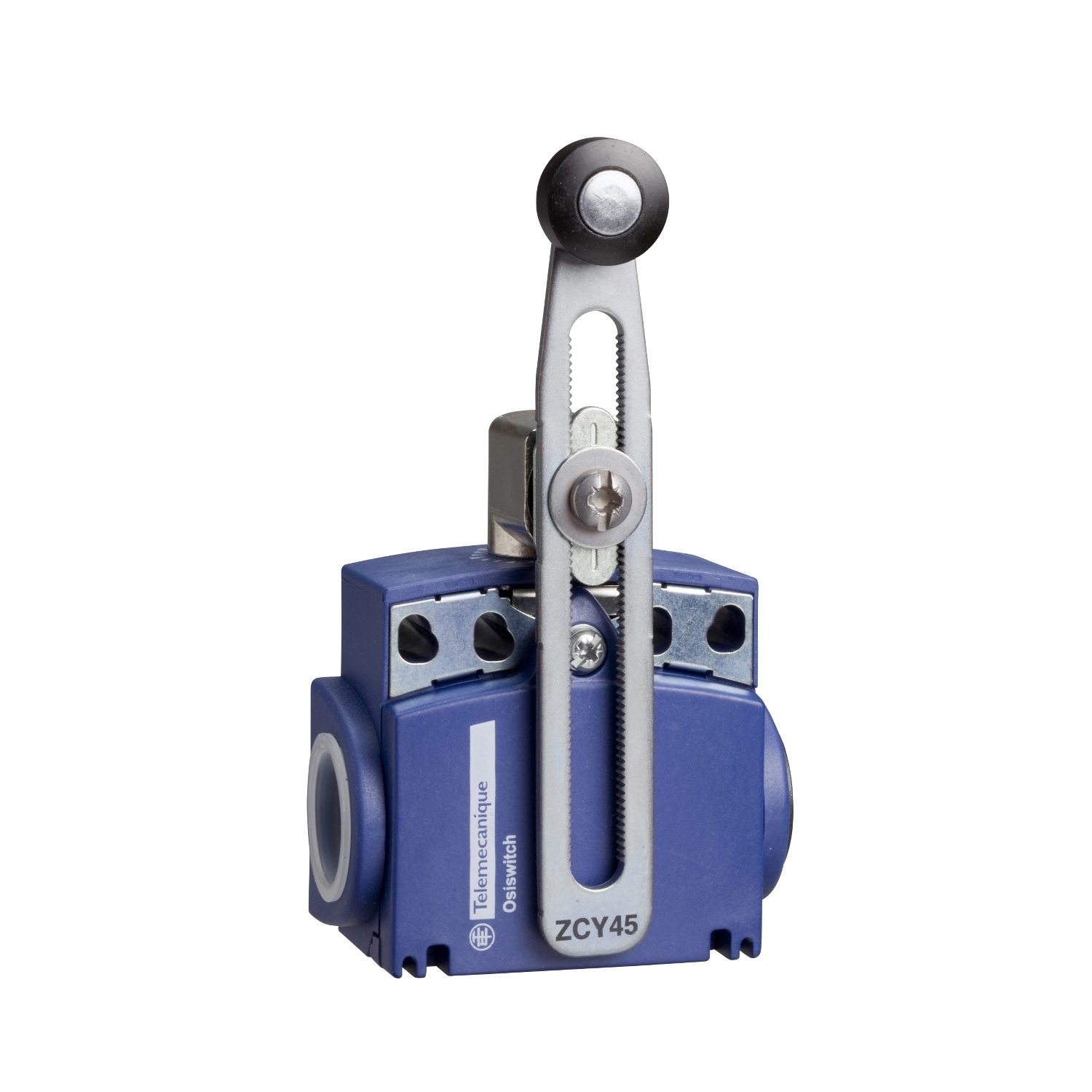 XCKT2145N12 OsiSense Compact Fixed Modular Standard Limit Switch, 240 V AC, 250 V DC, 10 A, Spring Return/Roller Lever/Adjustable Lever Arm Actuator, 1NO-1NC Contact, 2 Poles