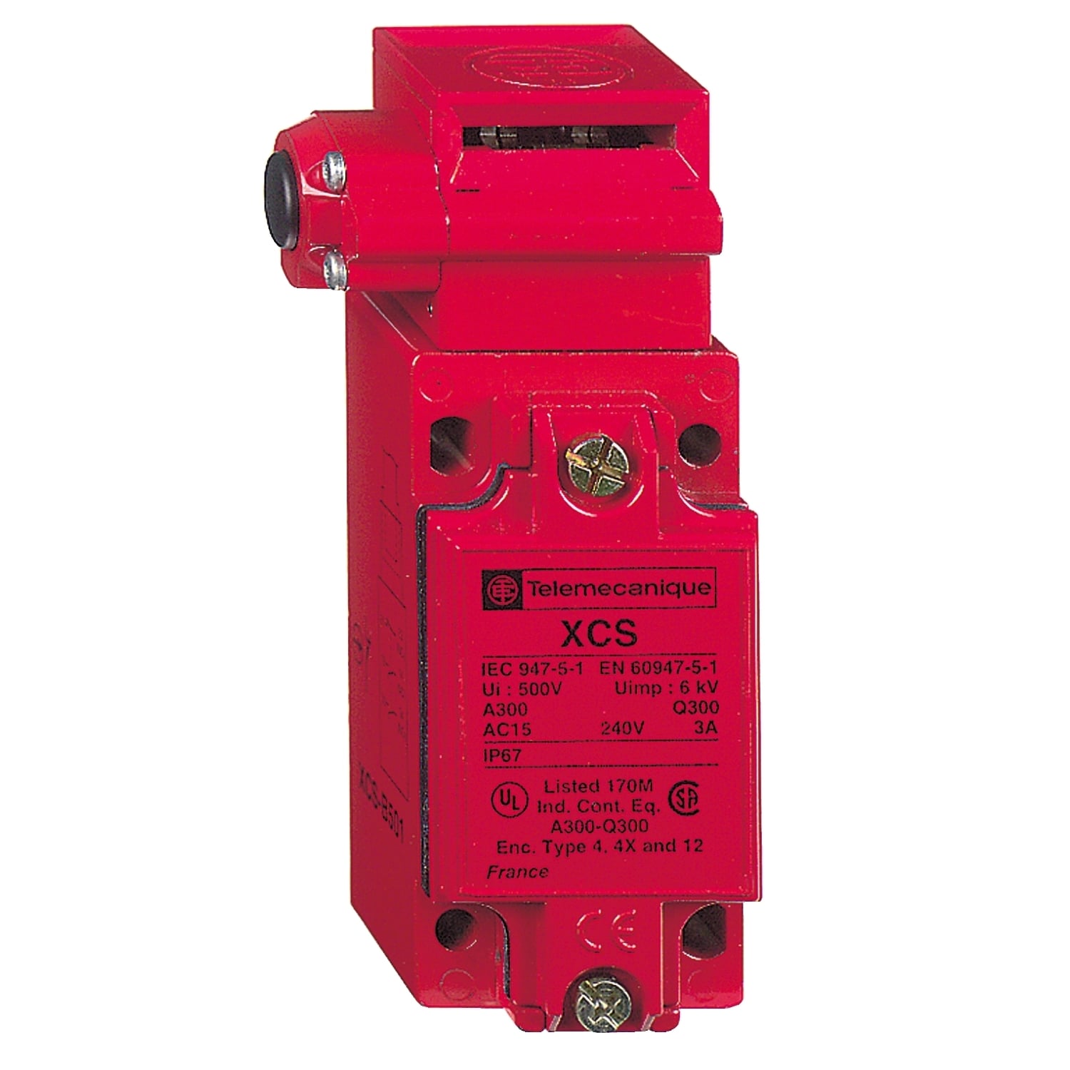 XCSB803 Preventa Corrosion-Resistant Dusttight/Watertight Turret Head Safety Interlock Switch, 300 V AC, 10 A, 3 Poles
