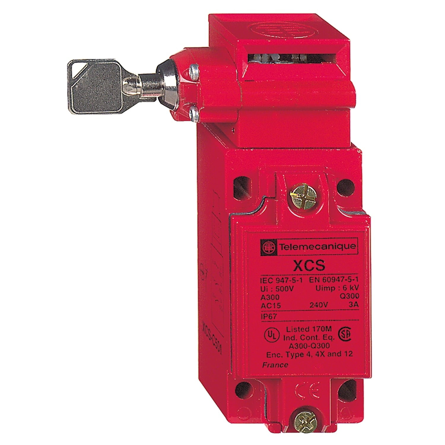 XCSC701 Preventa Turret Head Safety Interlock Switch, 300 V AC, 10 A, 50/60 Hz, 3 Poles
