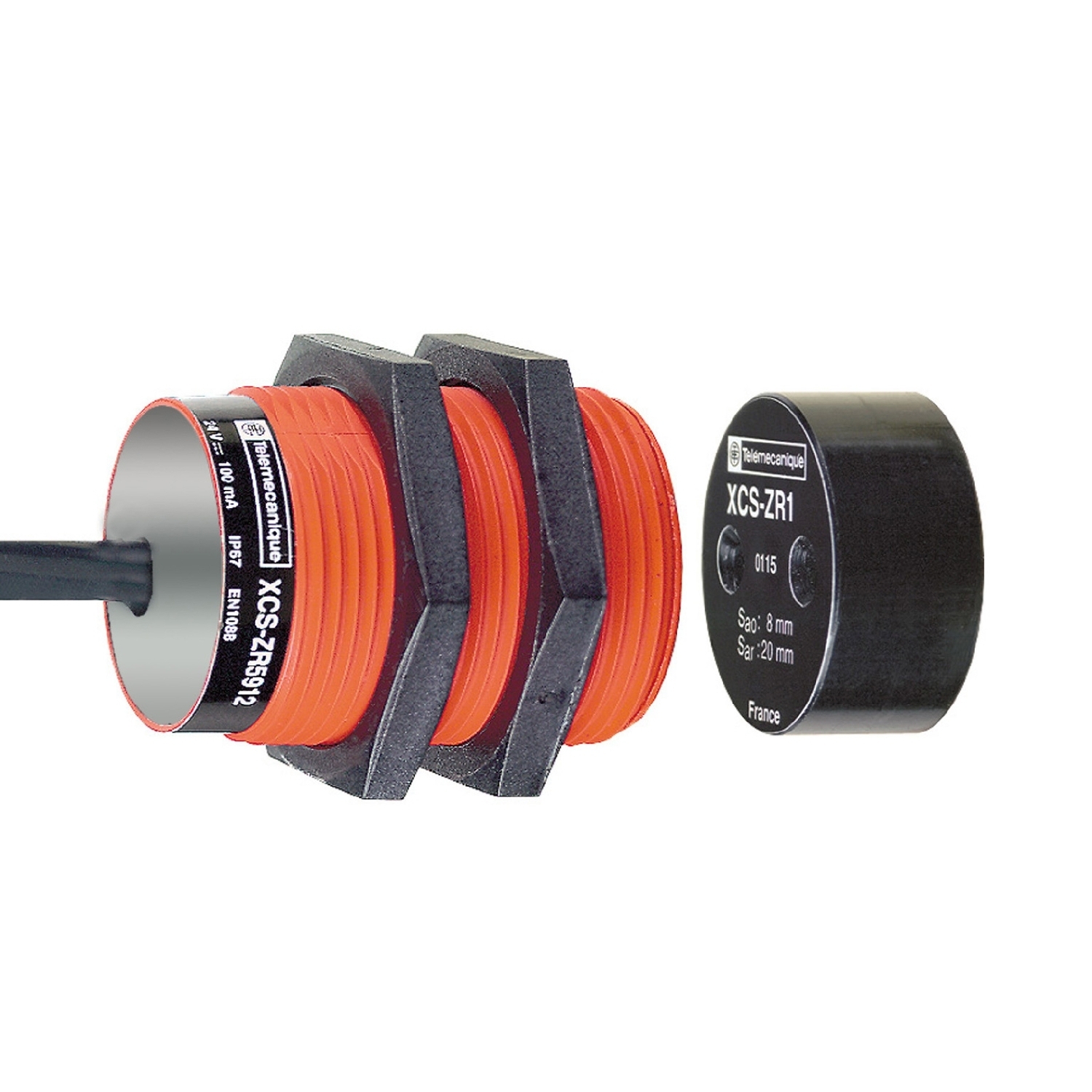 XCSDMR5902 Preventa XCS Cylindrical Non-Contact Coded Magnetic Switch, 24 V DC, 100 mA, 1NO-1NC Contact