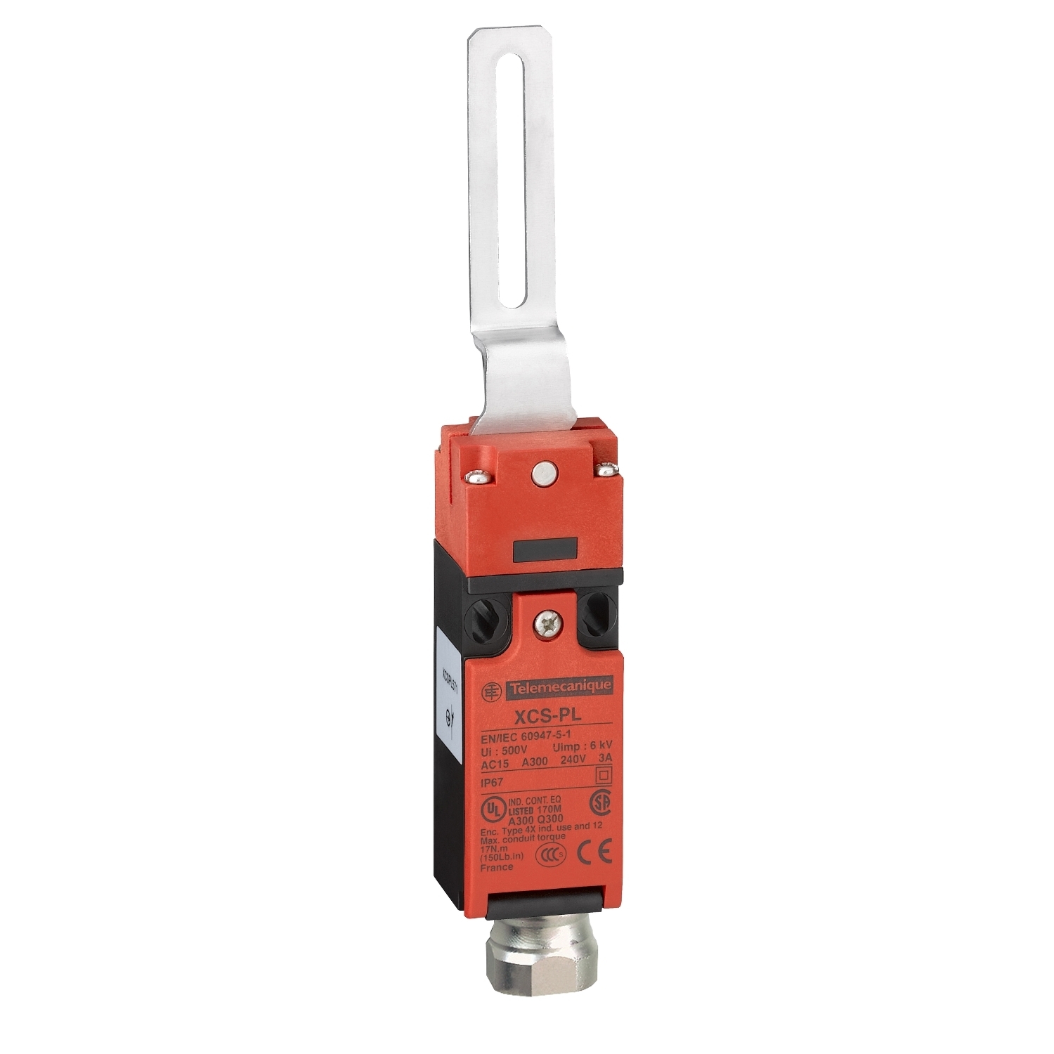 XCSPL583 Preventa Rotary Elbowed Lever Turret Head Safety Interlock Switch, 240/300 V AC, 10 A, 2 Poles