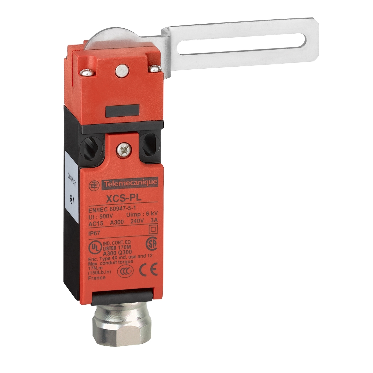 XCSPL773 Preventa Rotary Elbowed Lever Turret Head Safety Interlock Switch, 240/300 V AC, 10 A, 2 Poles