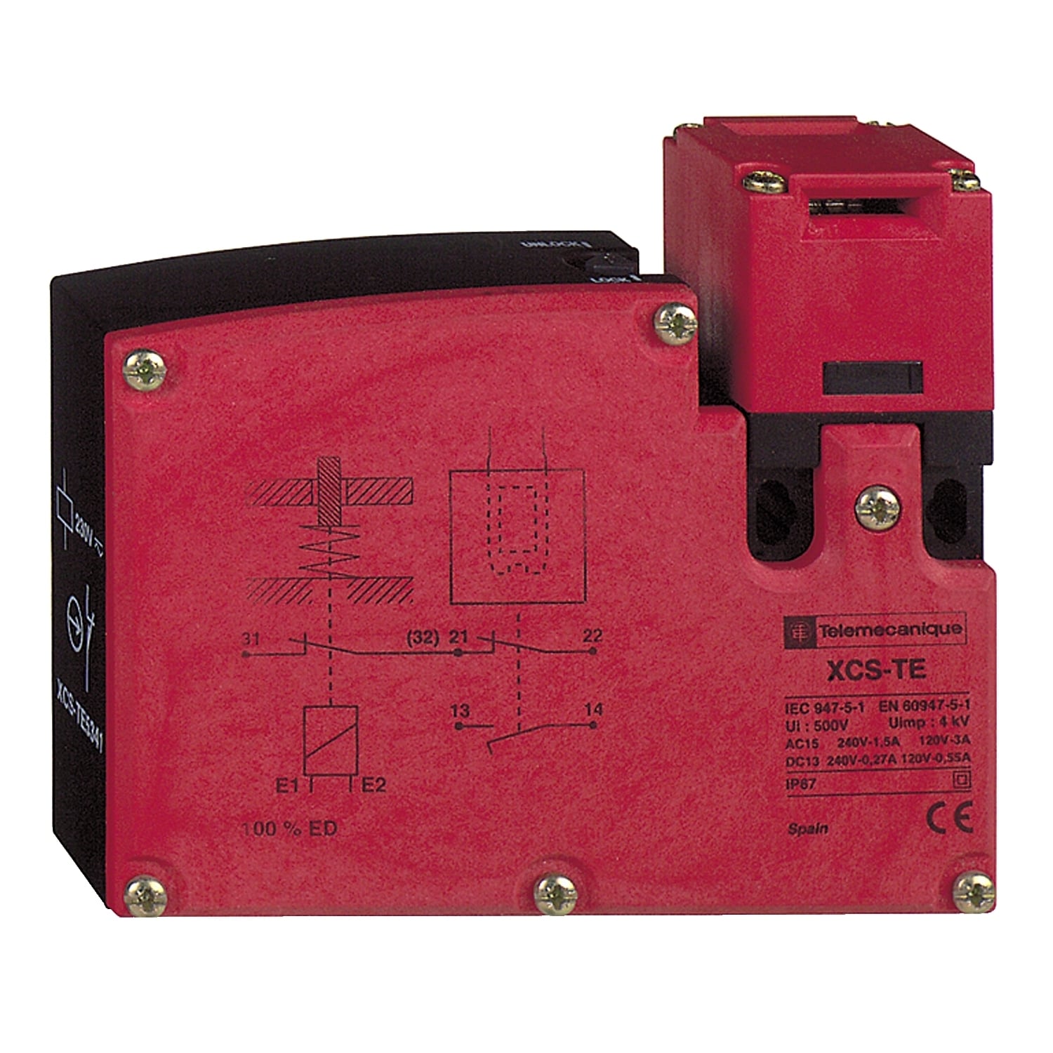 XCSTE7311 Preventa TeSys Safety Interlock Switch, 300 V AC, 6 A, 2 Poles