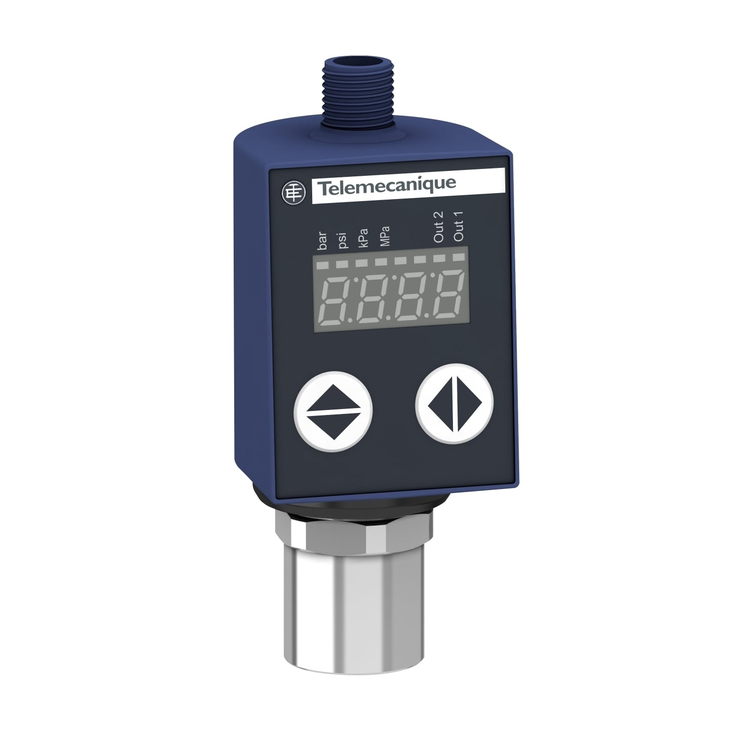 XMLR010G2P06 OsiSense XM Fixed Differential Electronic Pressure Transmitter Sensor, 145 psi, <=5 ms Response, PNP 2NO-2NC/Programmable Output, 24 V DC