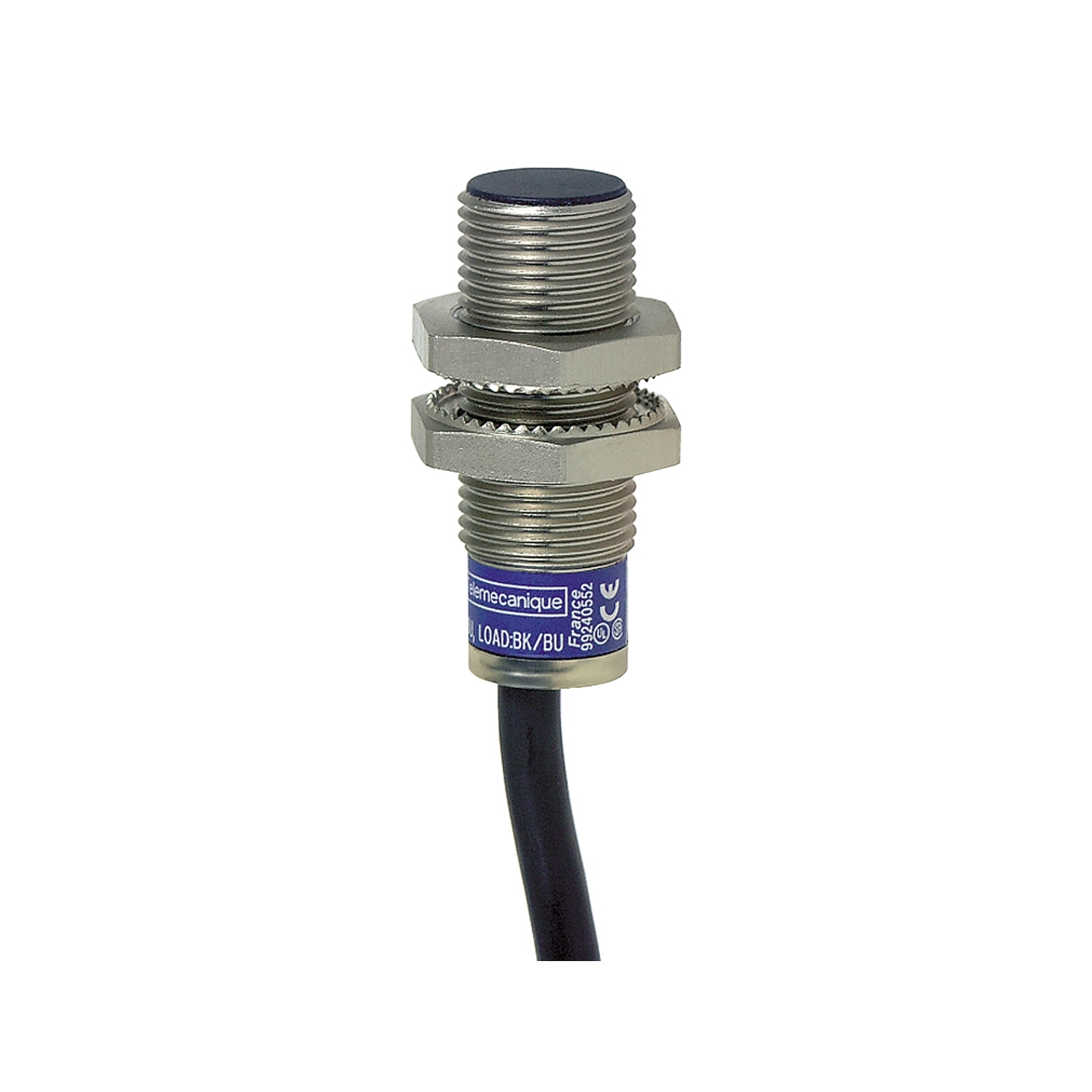 XS1N12NA349 OsiSense XS1 Series Cylindrical Fixed Form Proximity Sensor, Inductive, NPN/Discrete Output, 1NO Contact, 12 to 24 V DC
