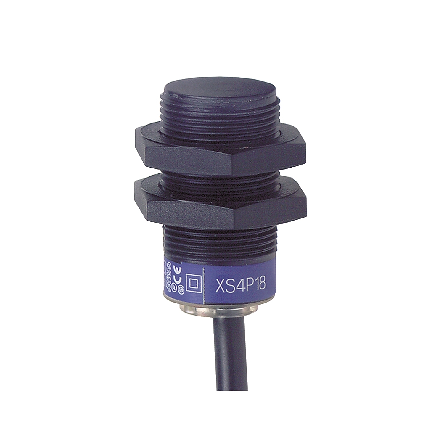 XS4P18NA340 OsiSense XS4 Series Cylindrical Fixed Form Proximity Sensor, Inductive, NPN/Discrete Output, 1NO Contact, 12 to 24 V DC