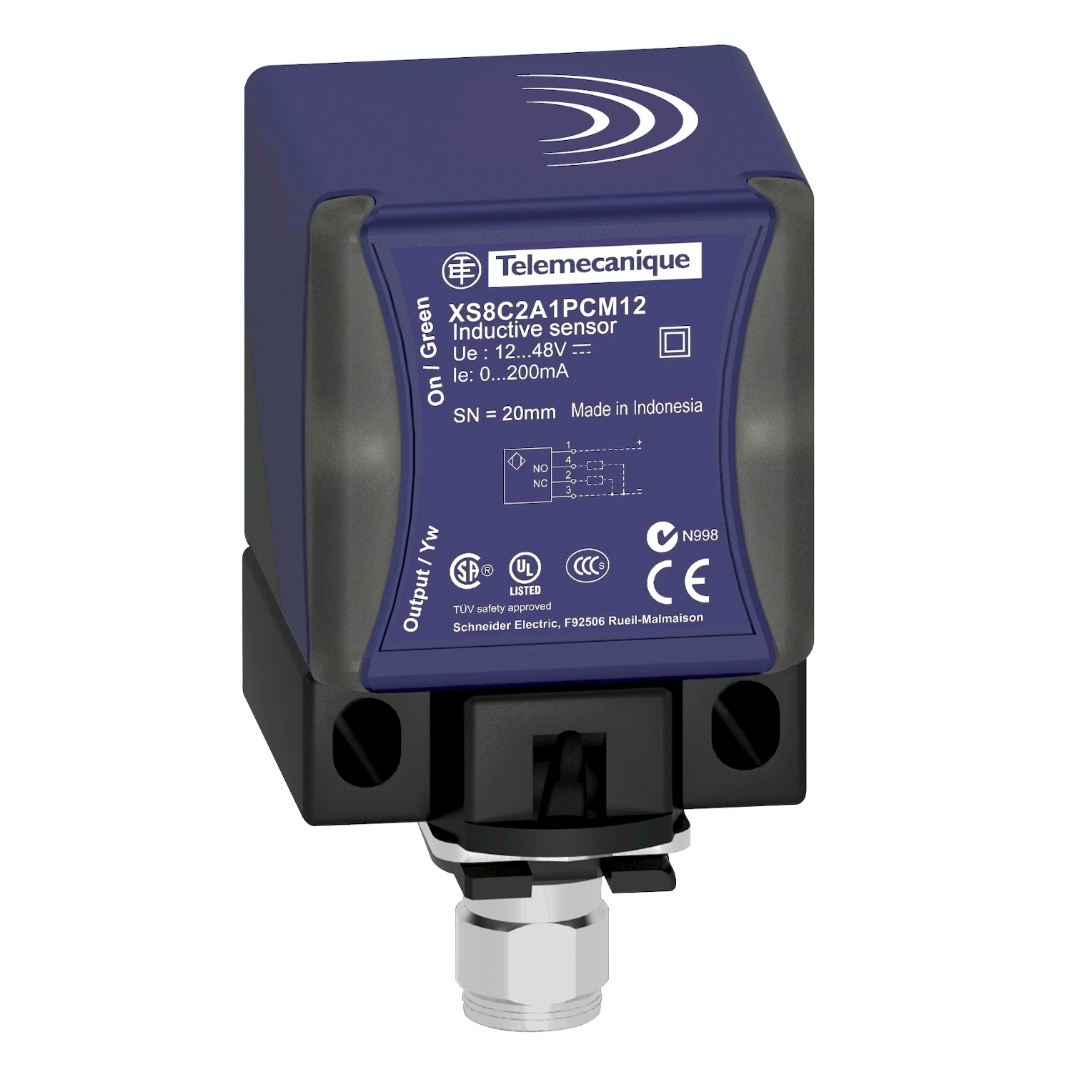 XS9C2A2A2M12 OsiSense XS Fixed General Purpose Proximity Sensor, Inductive, Analog DC Output, 12 to 24 V DC