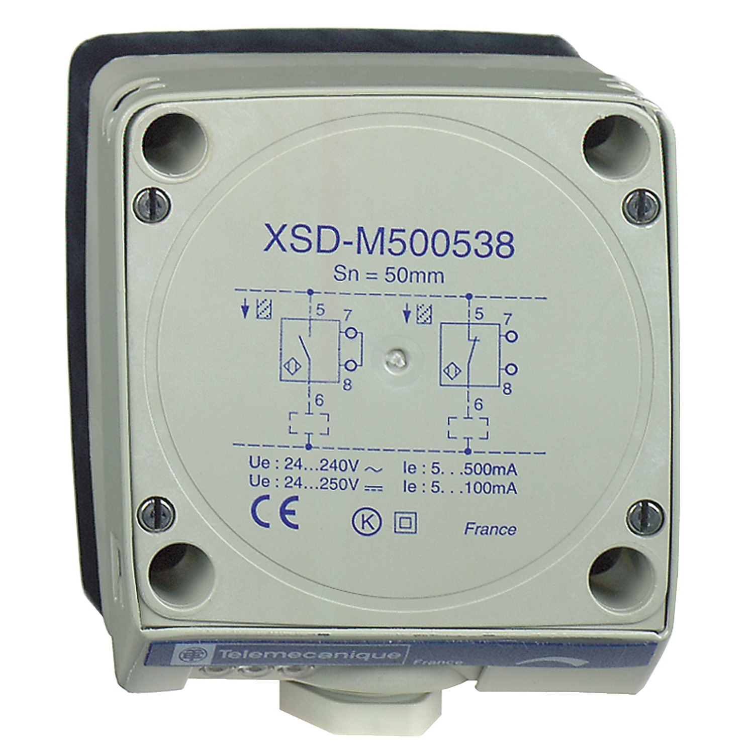 XSDM600539 OsiSense XS 2-Wire Fixed Non-Shielded Programmable Rectangular Inductive Proximity Sensor, Inductive, Discrete Output, 1NO-1NC Contact, 12 to 240 V AC/DC