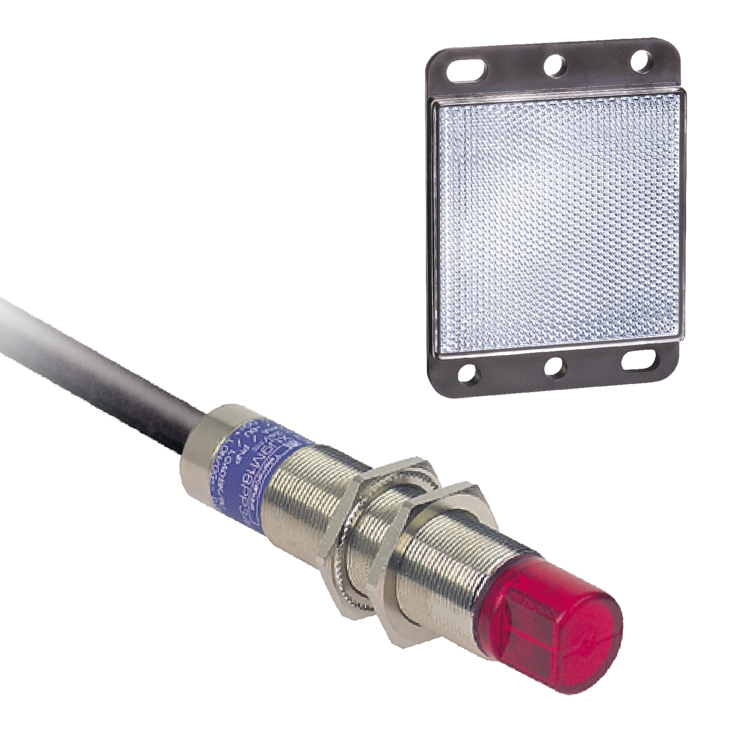 XU9M18MA230W OsiSense XU Simply Easy 2-Wire 90 deg Lateral Photoelectric Sensor, M18 Cylindrical Shape, 3 m, Infrared Sensing Beam, 20 ms Response, Solid State 1NO Output