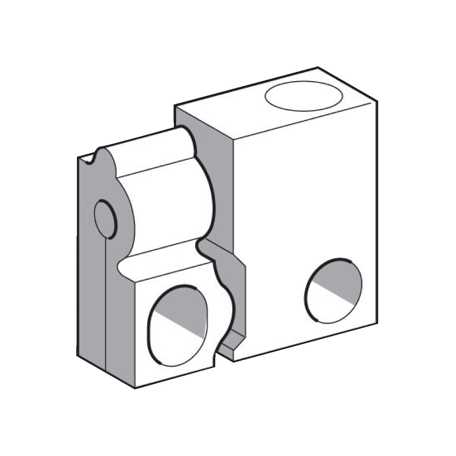XUFZ13 OsiSense XU XUF Series Fixing Clamp, For Use With XUFZ911/XUFZ921 220 mm Plastic Fiber Optic and XUFZ910/XUFZ920 150 mm Plastic Fiber Optic, Plastic