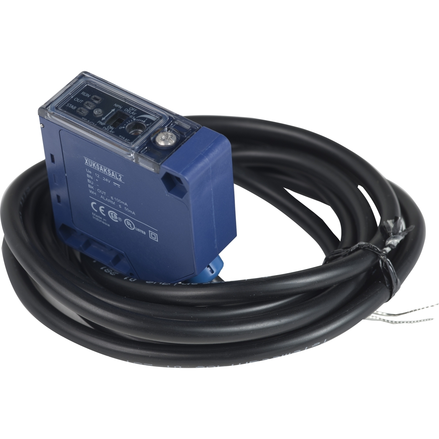 XUK0AKSAL2 OsiSense XU Compact Photoelectric Sensor, Rectangle Shape, 35/0.28/1.2/5.7 m, Infrared Sensing Beam, 2 ms Response, NPN/PNP 1NO-1NC Output