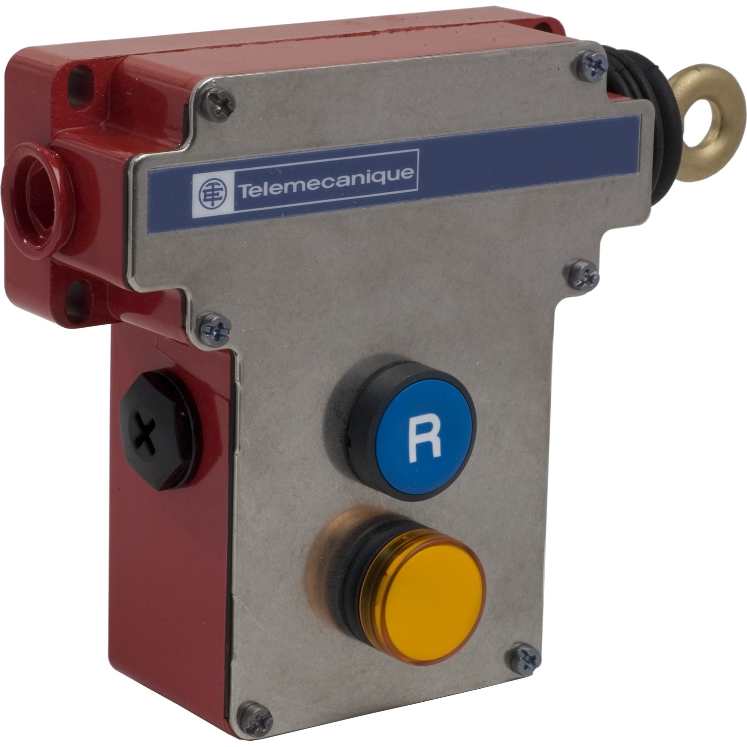 XY2CE1A196 Preventa XY2-CE Dusttight/Watertight Emergency Stop Latching Rope Trip Wire Cable Pull Switch, 240 V AC, 3/10 A, 1NO-1NC Contact