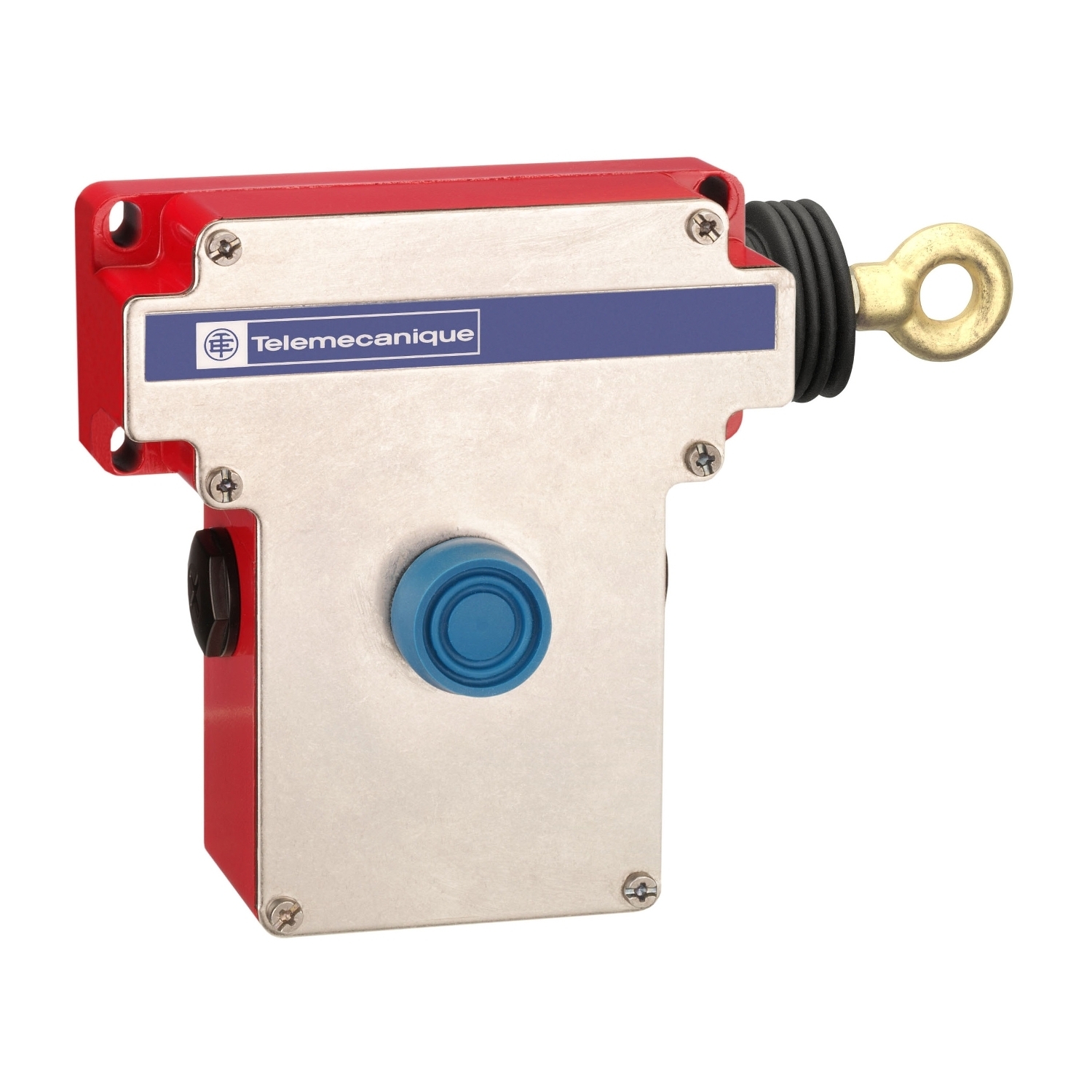 XY2CE1A290H7 Preventa XY2-CE 1-Cable Latching Emergency Stop Rope Pull Switch, 300 V AC, 10 A, 2 Poles, 2NO-2NC Contact