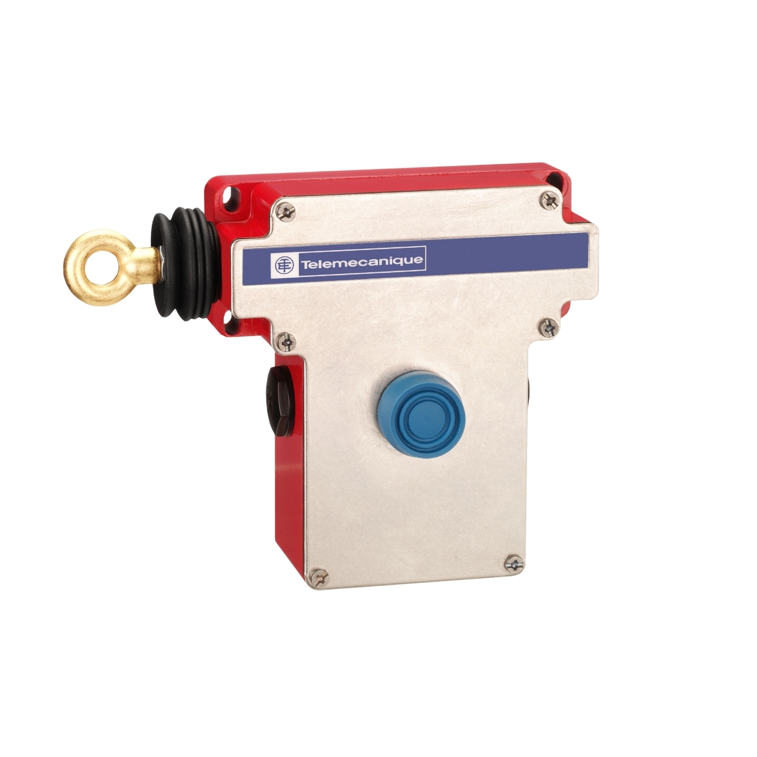 XY2CE2A250 Preventa XY2-CE Dusttight/Watertight Emergency Stop Latching Rope Cable Pull Switch, 300 V AC, 10 A, 2 Poles, 1NO-1NC Contact
