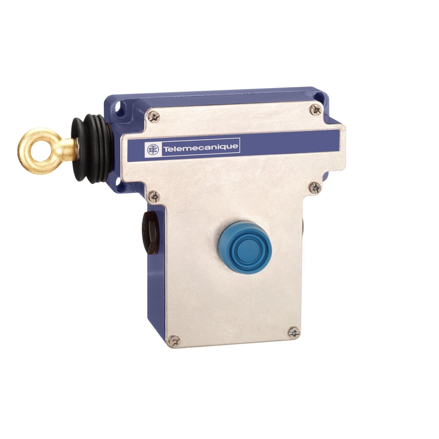 XY2CE2C250TK Preventa XY2-CE Dusttight/Watertight Emergency Stop Latching Rope Cable Pull Switch, 240 V AC, 3/10 A, 1NO-1NC Contact